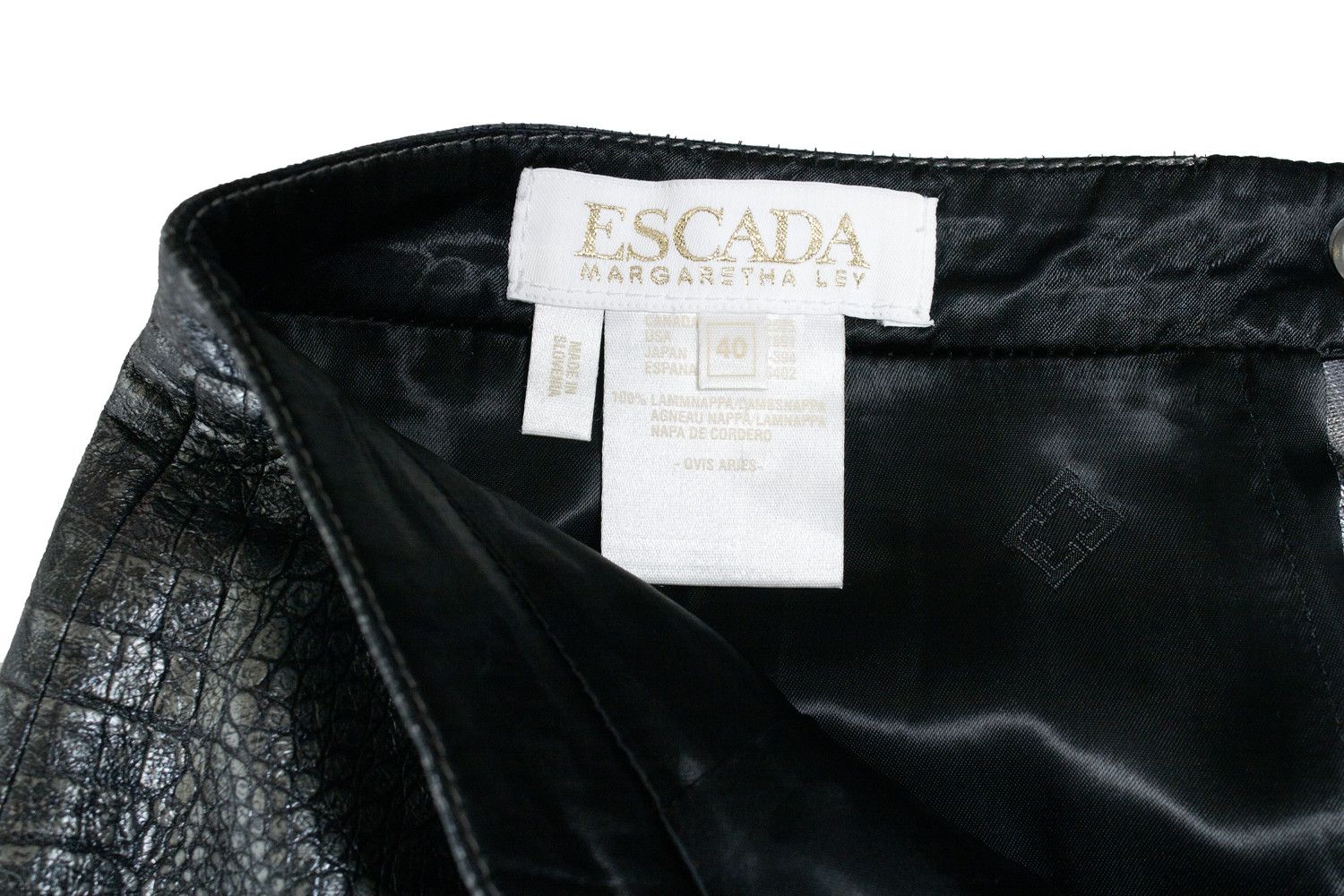 Escada Escada, croc embossed metallic leather skirt Size 28" / US 6 / IT 42 - 7 Thumbnail
