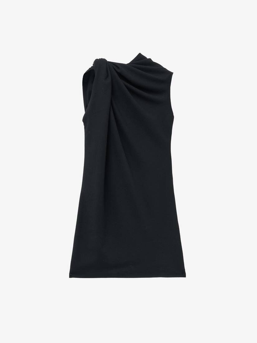 Alexander McQueen o1srvl11e0226 Knot Detail Mini Dress In Black Size S / US 4 / IT 40 - 1 Thumbnail