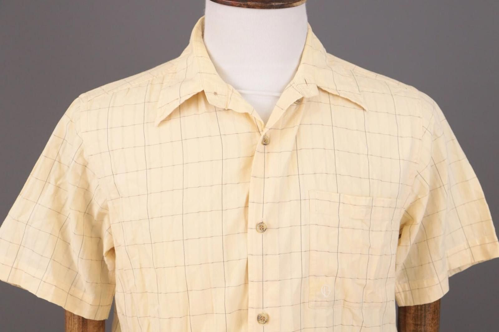 Guy Laroche Vintage Guy Laroche Paris Beige Check Shirt Size 4 Size US M / EU 48-50 / 2 - 2 Thumbnail