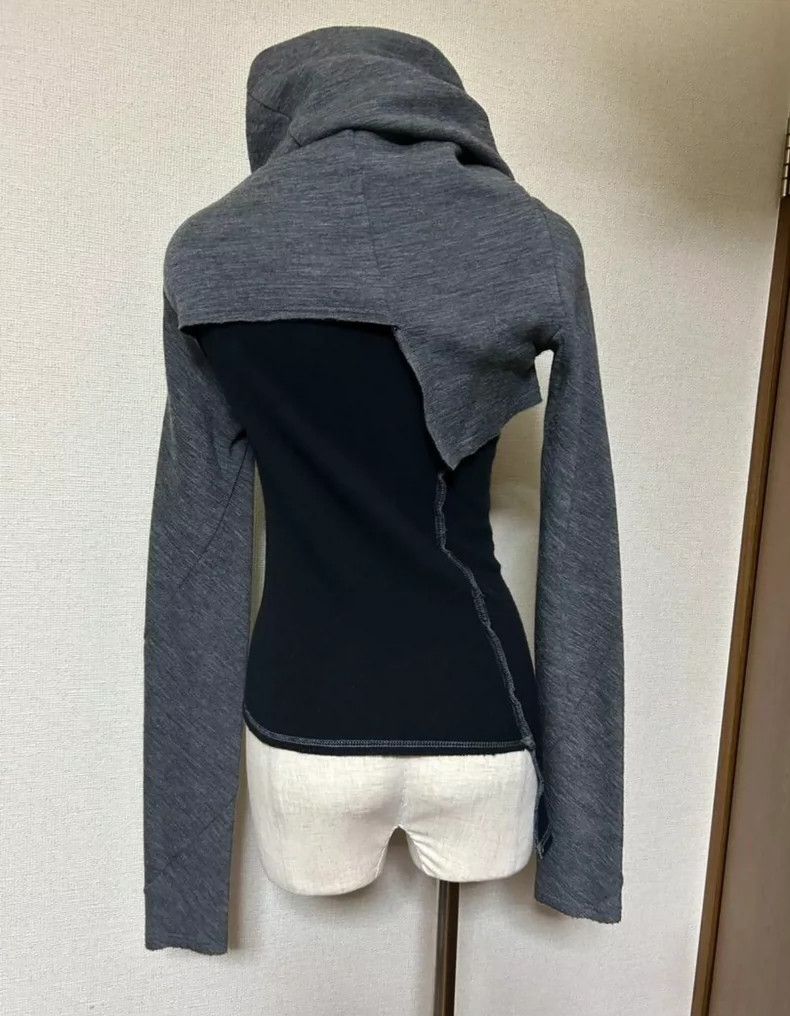 Other Comme Des Garcons Grey cropped knit on black knit Size S / US 4 / IT 40 - 4 Thumbnail