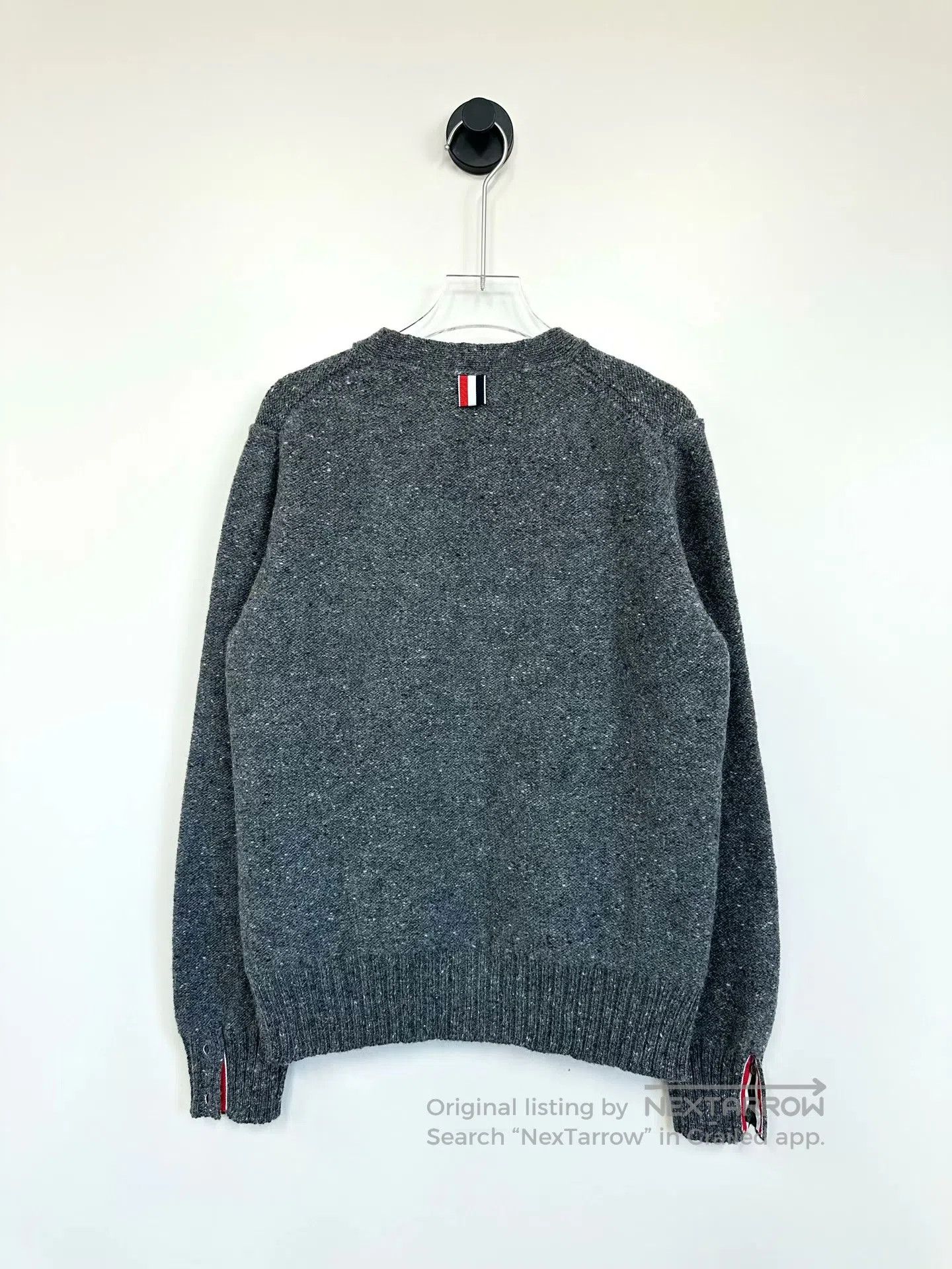 Thom Browne Thom Browne Grey Collar Four-stripe Wool Mohair Knit Cardi Size US XS / EU 42 / 0 - 2 Thumbnail