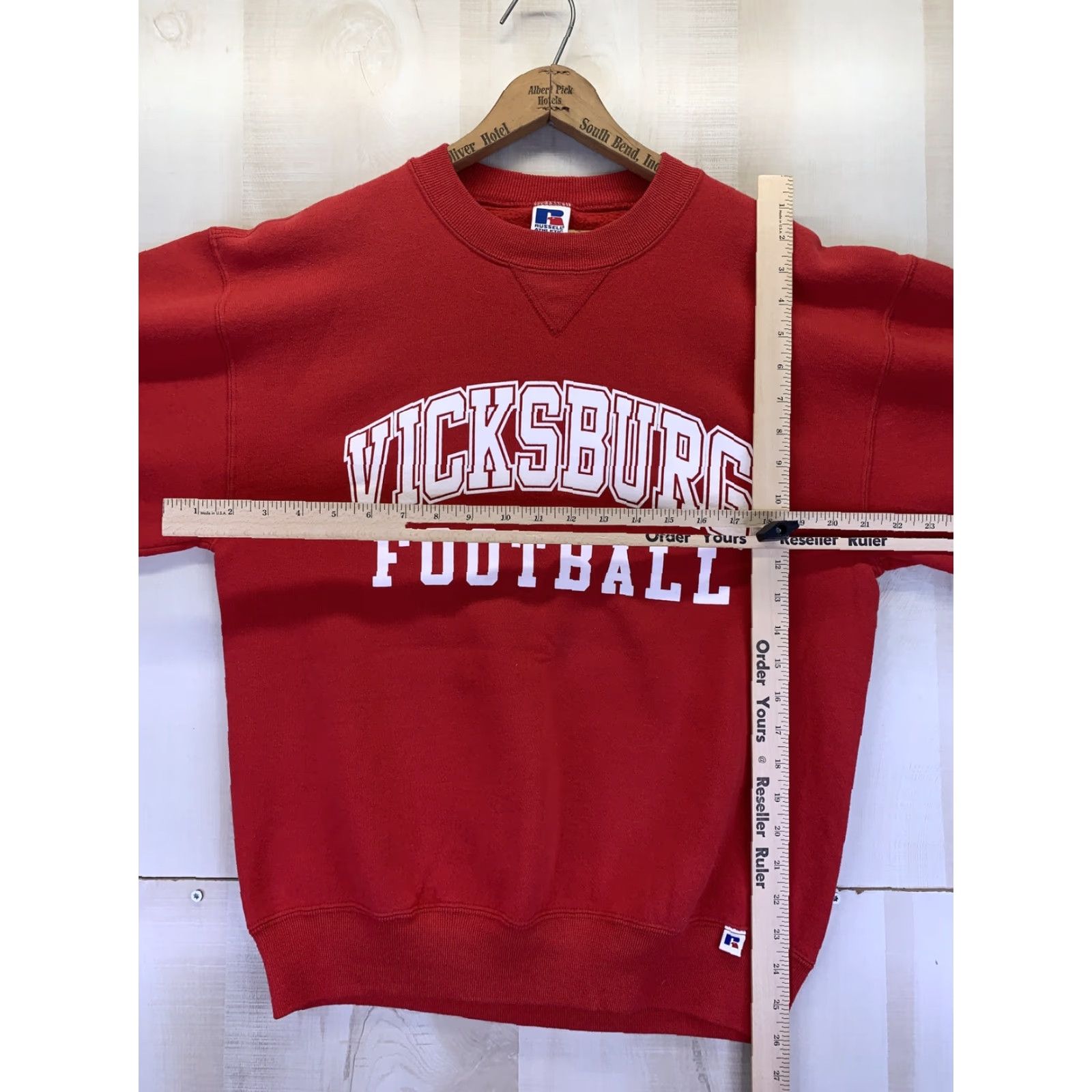 Russell Athletic VINTAGE Russell Athletic Football Sweatshirt Mens Crew Neck Red 1980-90s M Size US M / EU 48-50 / 2 - 2 Thumbnail