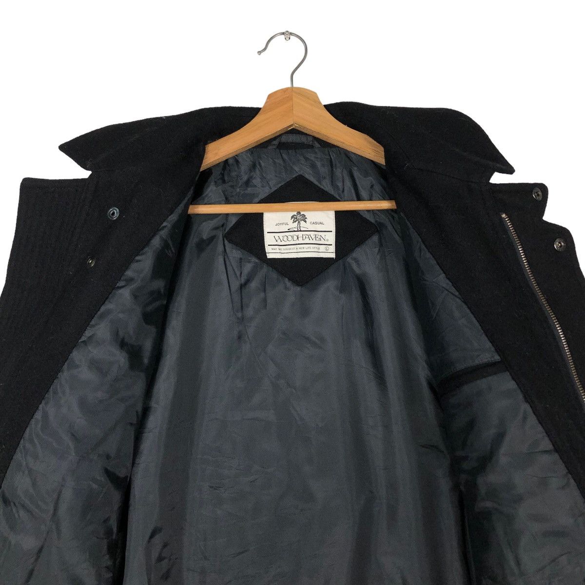 Issey Miyake 🔥Rich Black - Vintage Wool Biker Jacket Wood Heaven Japan Size US L / EU 52-54 / 3 - 14 Thumbnail