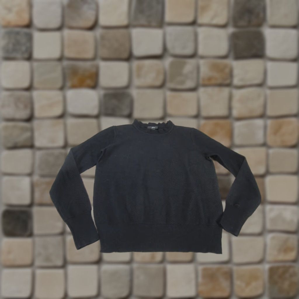 J.Crew J.CREW Shirt 2Xs Womens Black Knit Tee Ruffle Womens Size XXS / US 00 / IT 34 - 1 Thumbnail