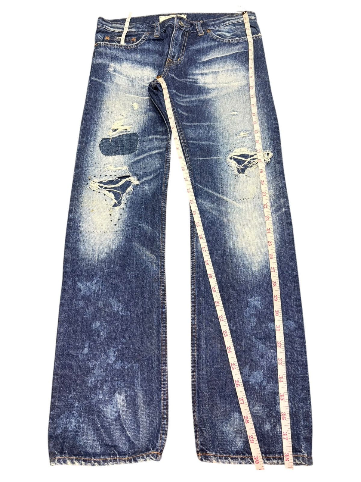Ksubi Vintage Japanese Rna Bleached Patches Distressed Jeans Size 31" - 7 Thumbnail