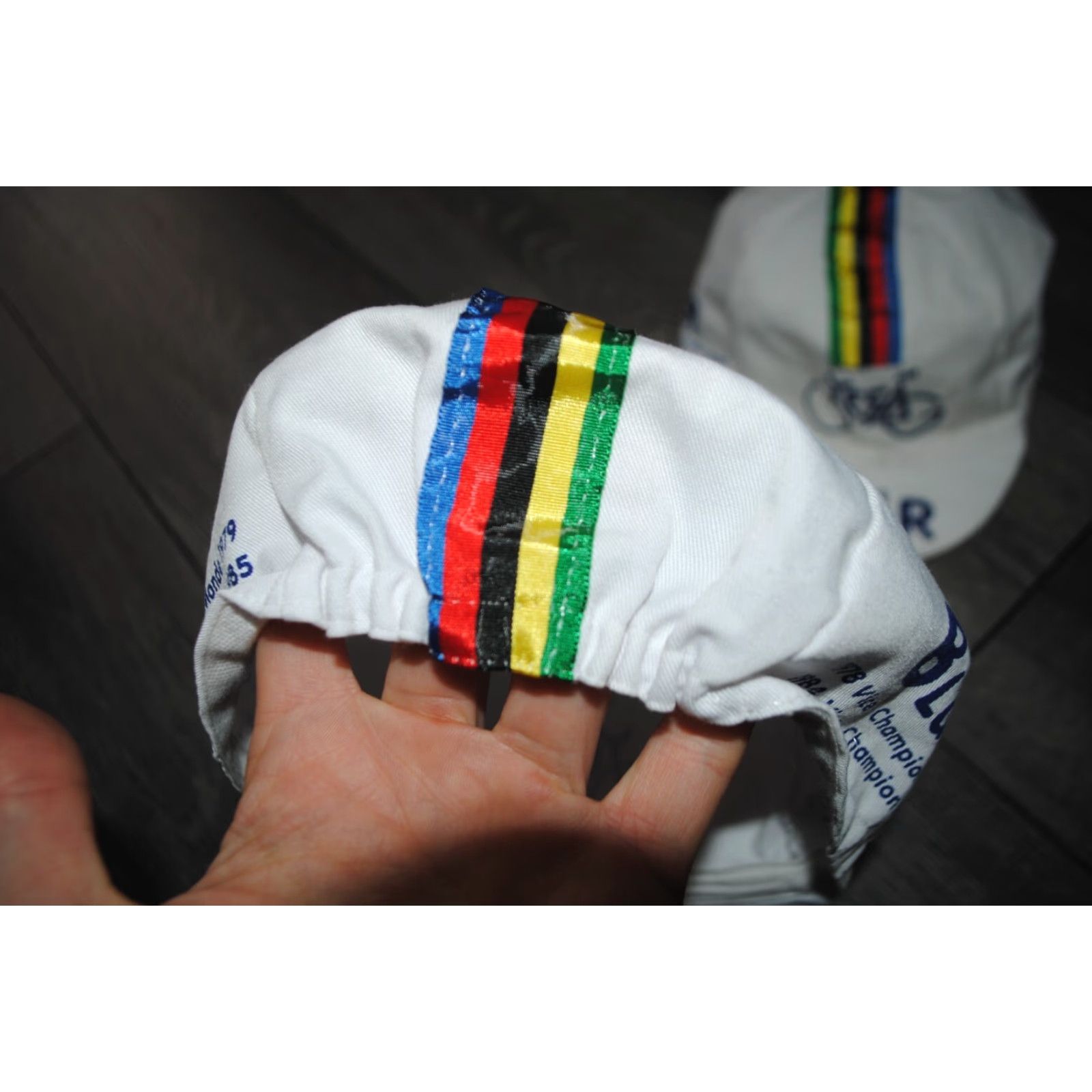 Champion GILLES BLAZER CYCLING CAP VINTAGE 1978/79 1984/85 SUISSE DU MONDE VICE CHAMPION ONE SIZE White Mens Fan Vintage Cap Size 44L - 4 Thumbnail