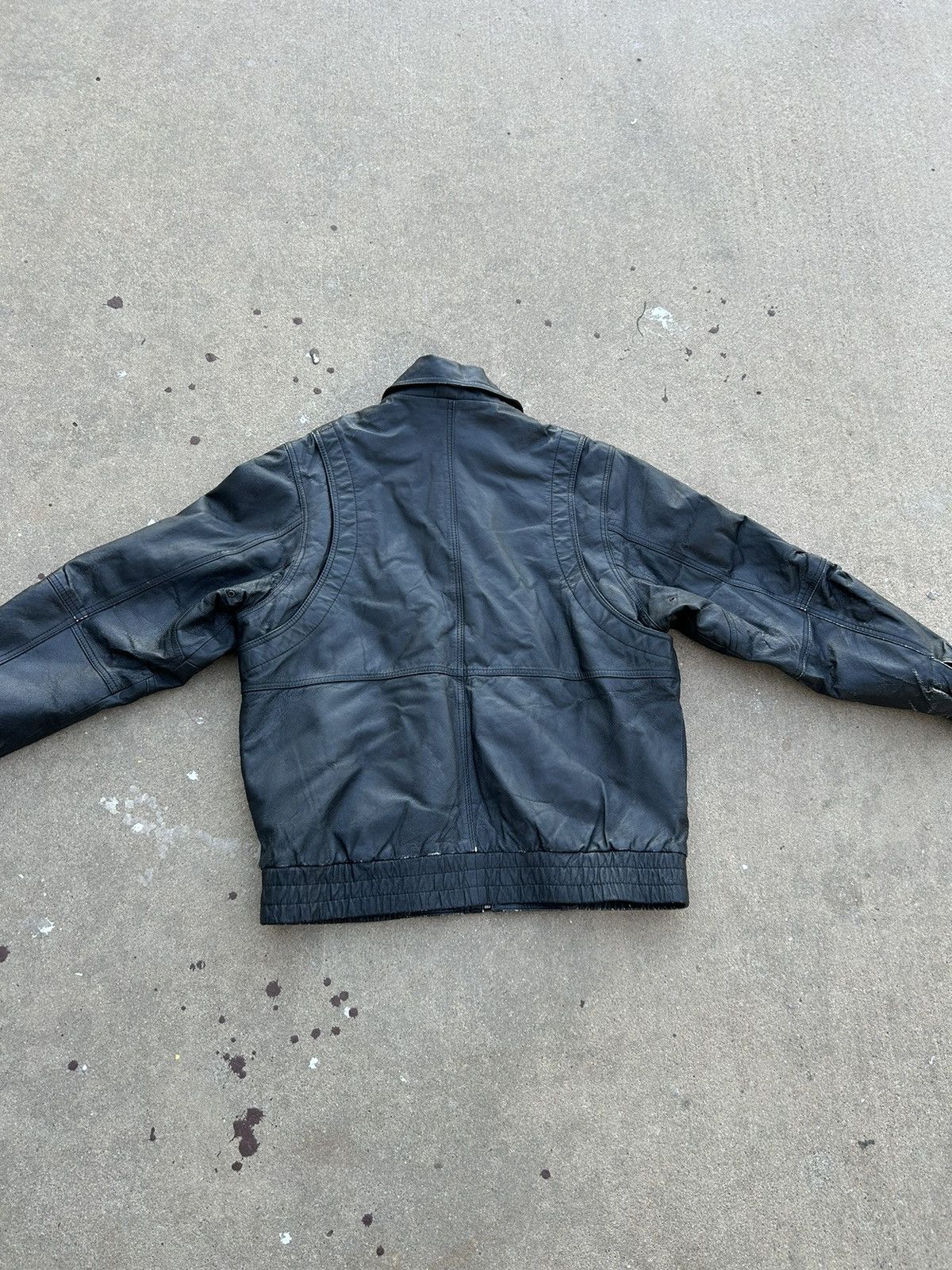 Vintage 1990s Phase Two Leather Bomber Jacket Size US M / EU 48-50 / 2 - 3 Thumbnail
