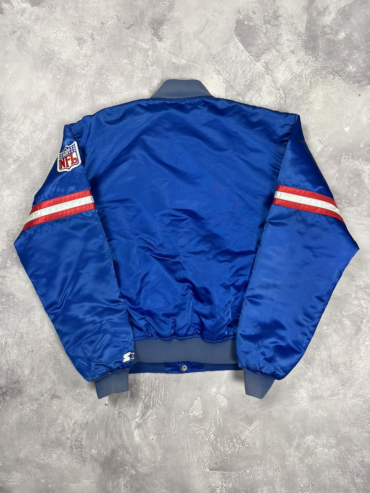 Starter New York Giants Vintage 80s Starter Satin Bomber Jacket Size US XL / EU 56 / 4 - 3 Thumbnail