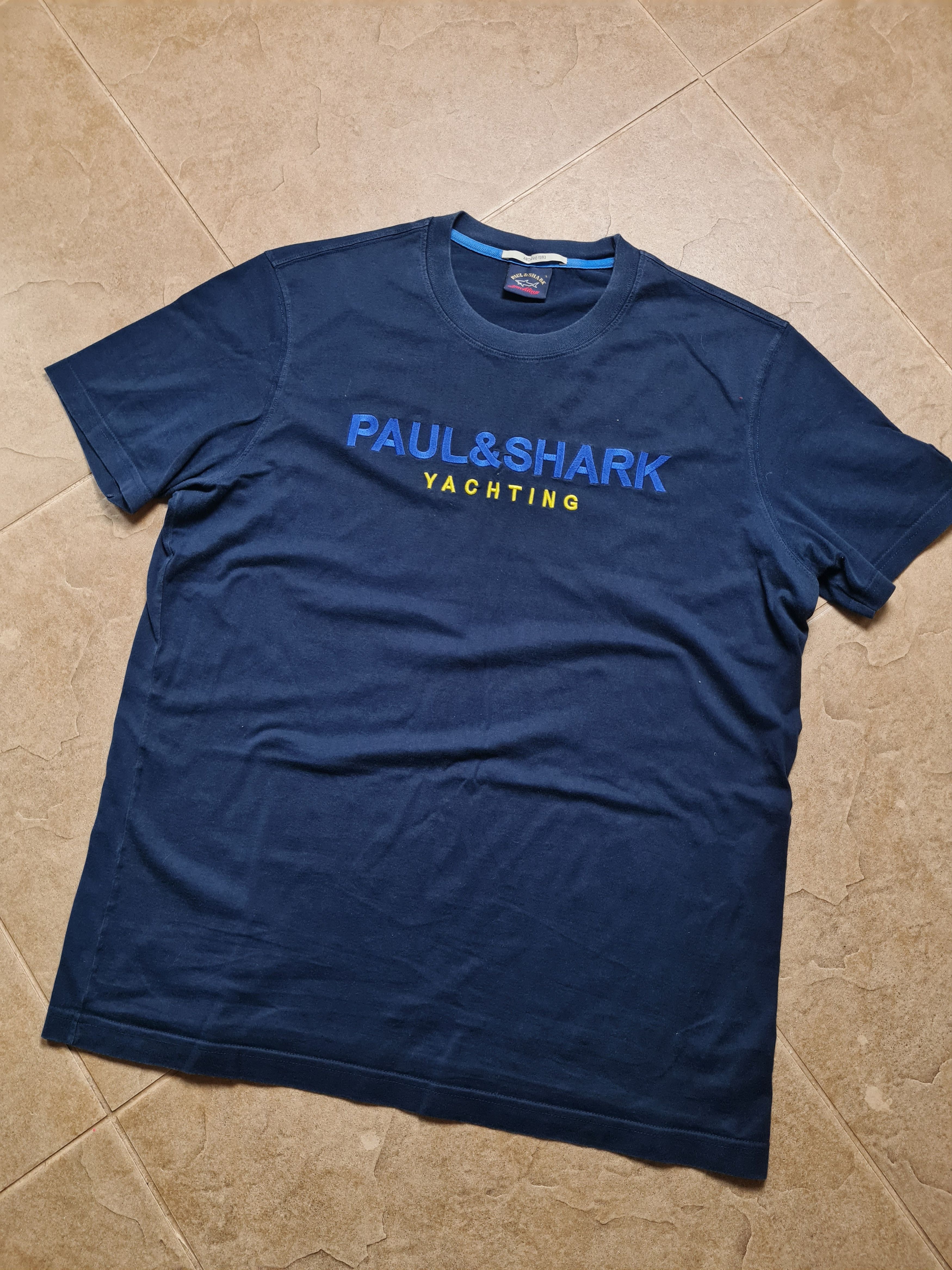 Paul & Shark Shirts Paul Shark Short Sleeve Basic T-Shirt Big Logo Size L Size US L / EU 52-54 / 3 - 13 Thumbnail
