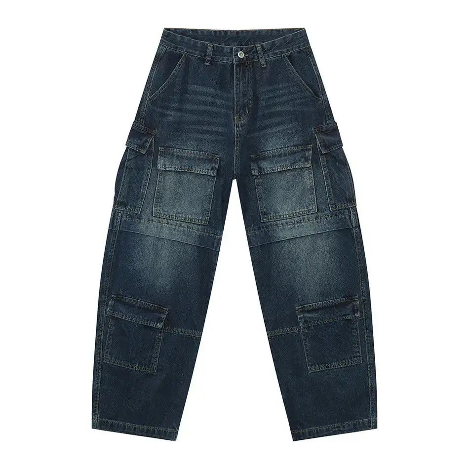 Japanese Brand Retro loose patchwork pocket jeans Size US 32 / EU 48 - 5 Thumbnail