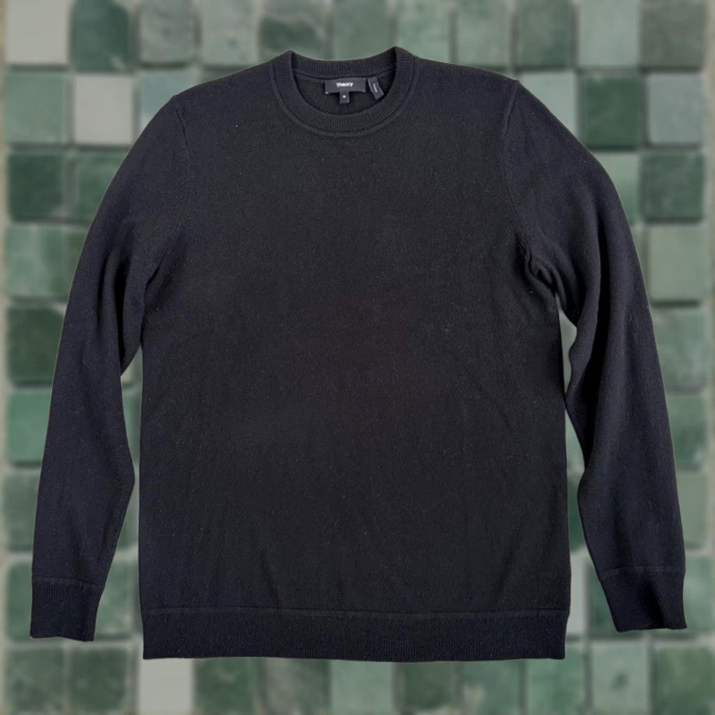 Theory Theory Haider 100% Cashmere Crew Neck Sweater Black Men M Pullover Knit, Regular Fit, Long Sleeve, Solid, Designer, Preppy, Casual, Dry Clean Only Size US M / EU 48-50 / 2 - 1 Thumbnail