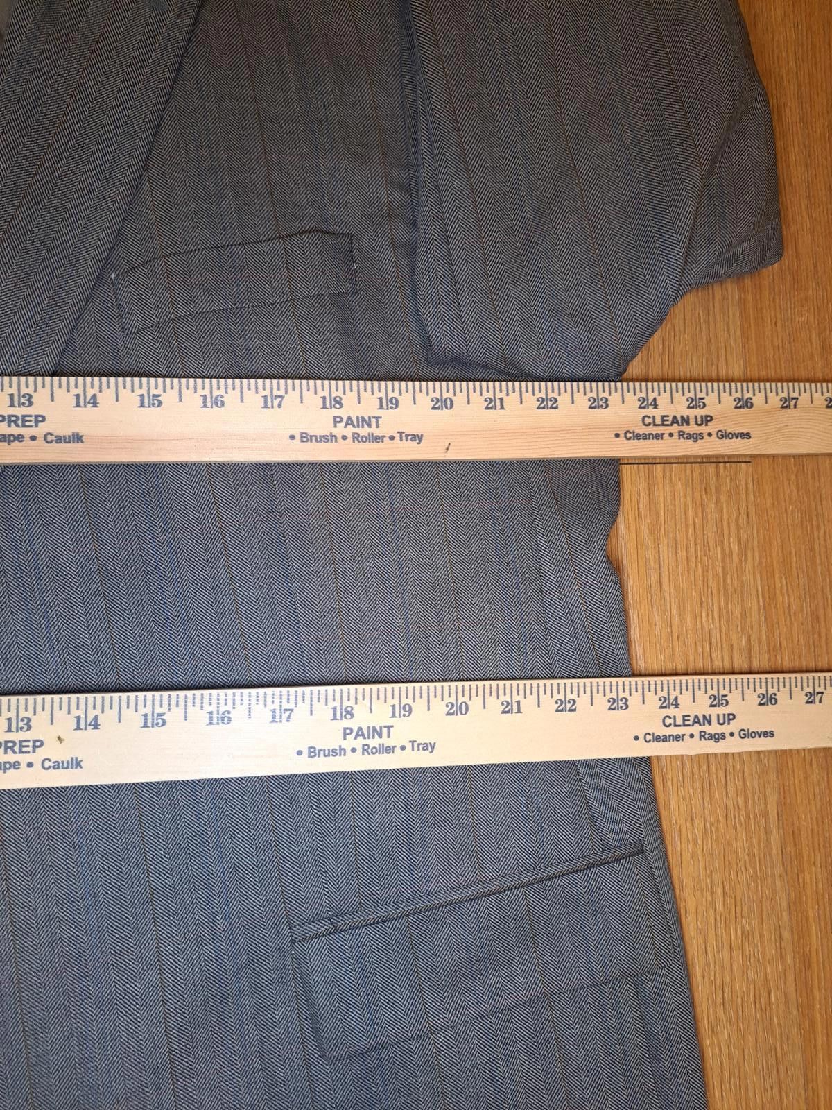 Polo Ralph Lauren Chaps Ralph Lauren Sport Coat Mens 48R Gray Herringbone Wool Size 48R - 12 Thumbnail