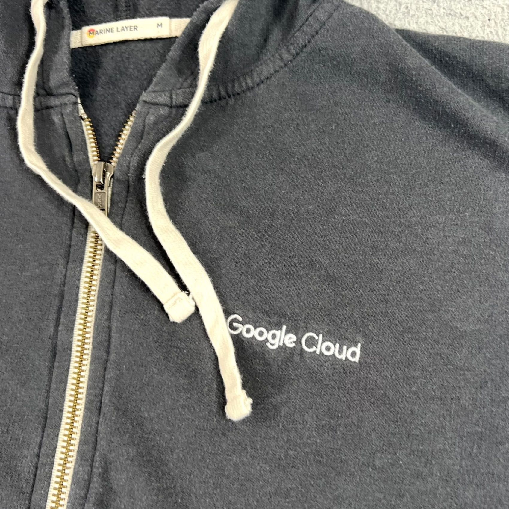 Marine Layer Marine Layer Hooded Fleece Sweatshirt - Gray Mens Medium - Pre-Owned Zip Hoodie Size US M / EU 48-50 / 2 - 4 Thumbnail