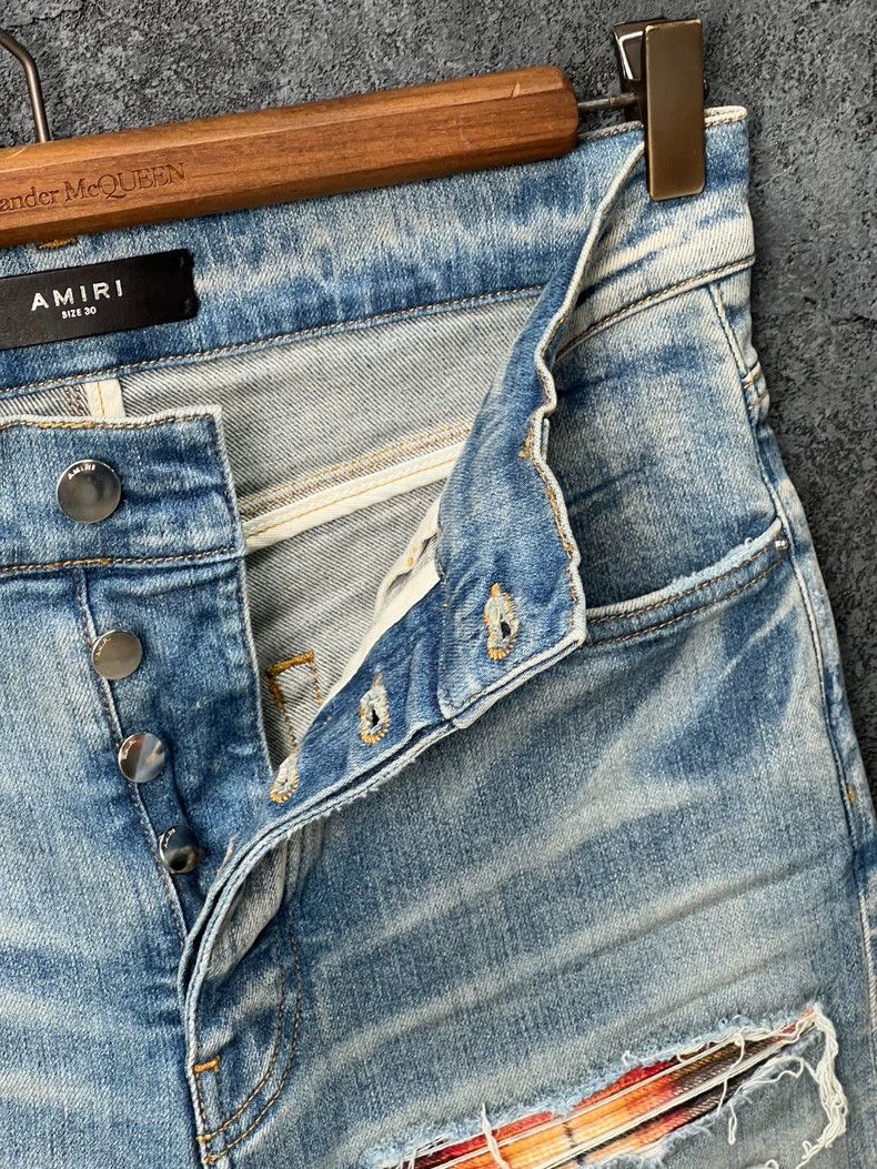 Amiri Amiri Leather Logo Multi-Pocket Destroyed Jeans Size US 30 / EU 46 - 6 Thumbnail