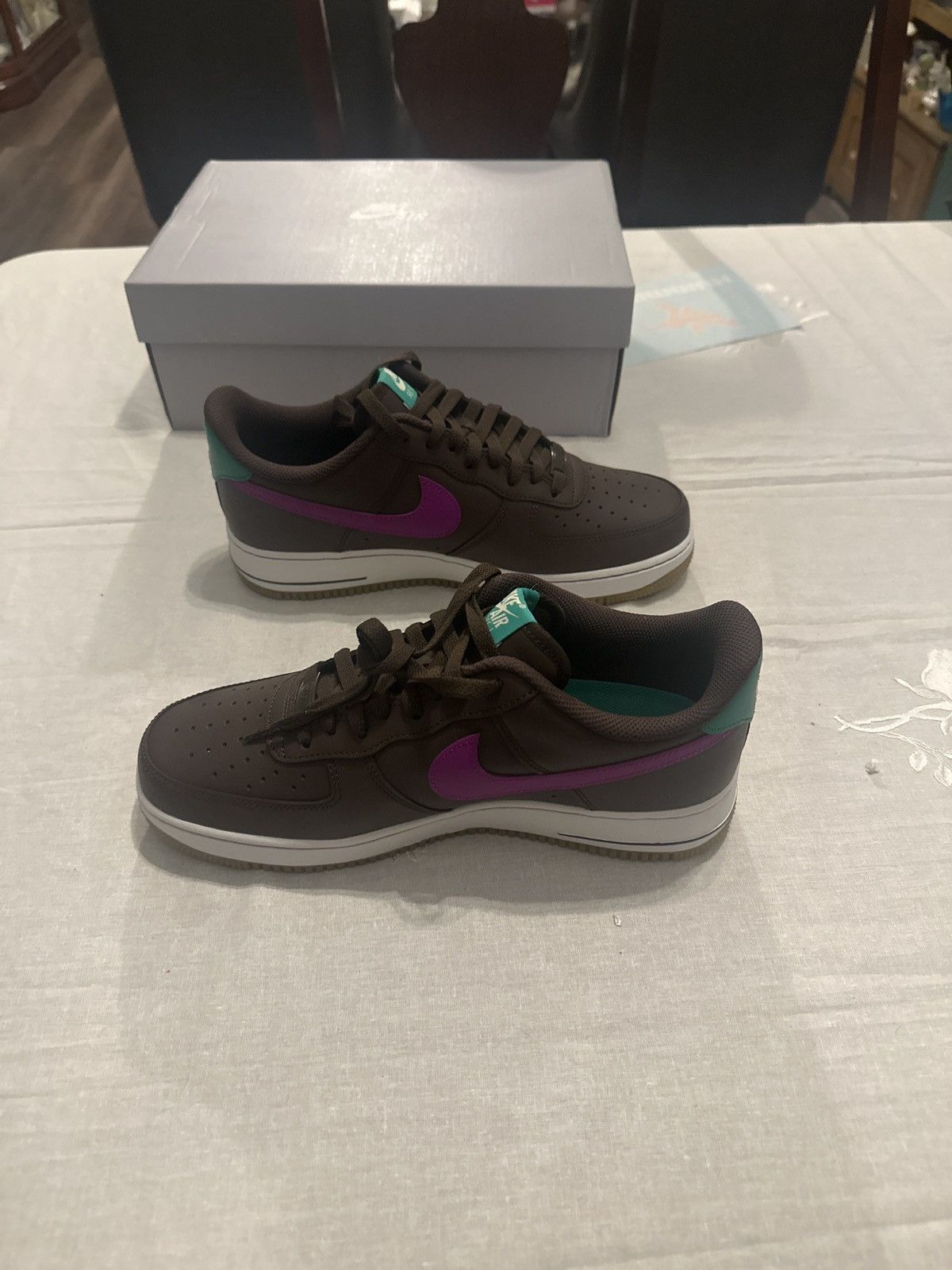 Nike Nike Air Forces 1 '07 Baroque Brown/Vivid Purple Size US 9.5 / EU 42-43 - 2 Thumbnail