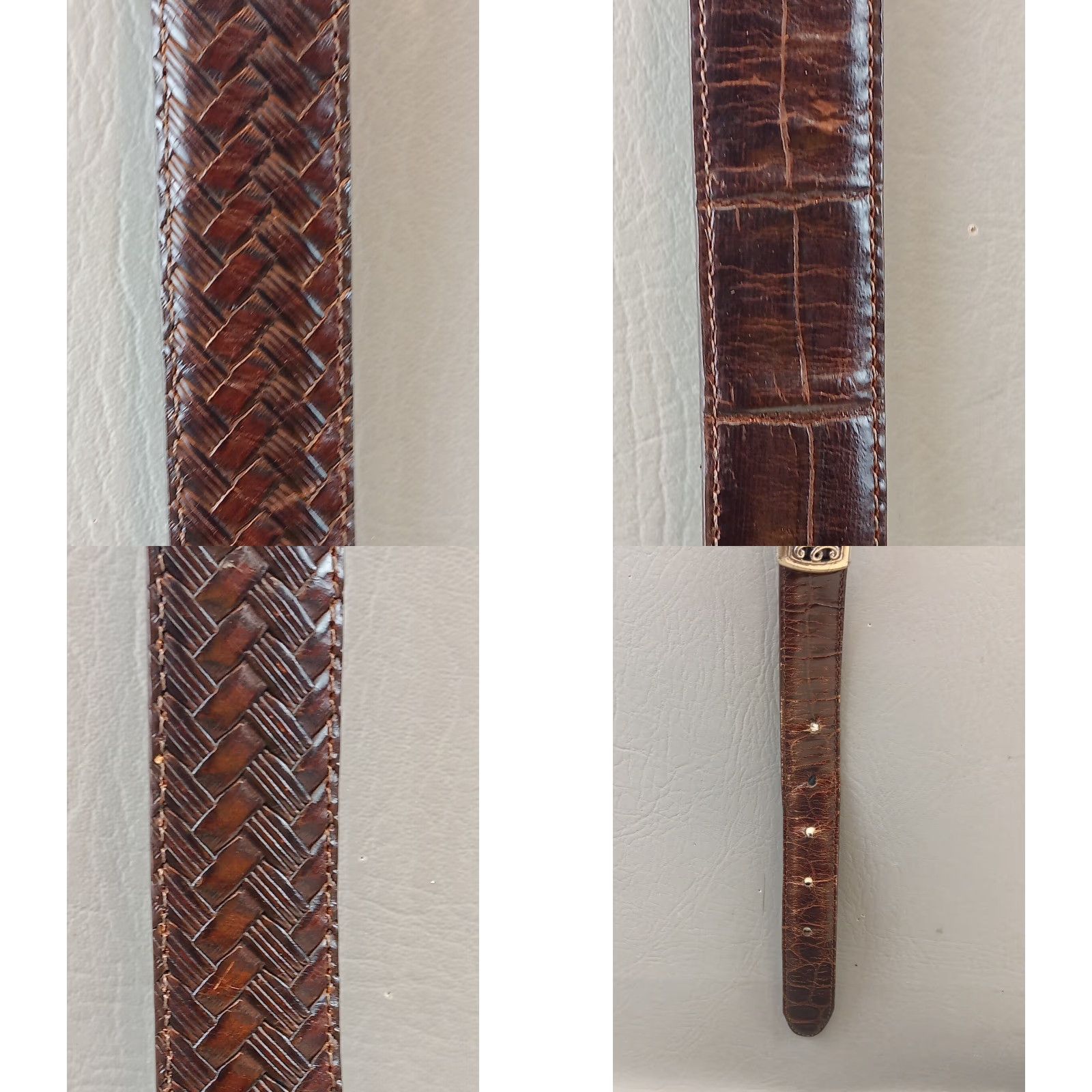 Brighton BRIGHTON Belt Women's Large Brown Leather Conchos Braided Western Silver Buckle Size ONE SIZE - 8 Thumbnail