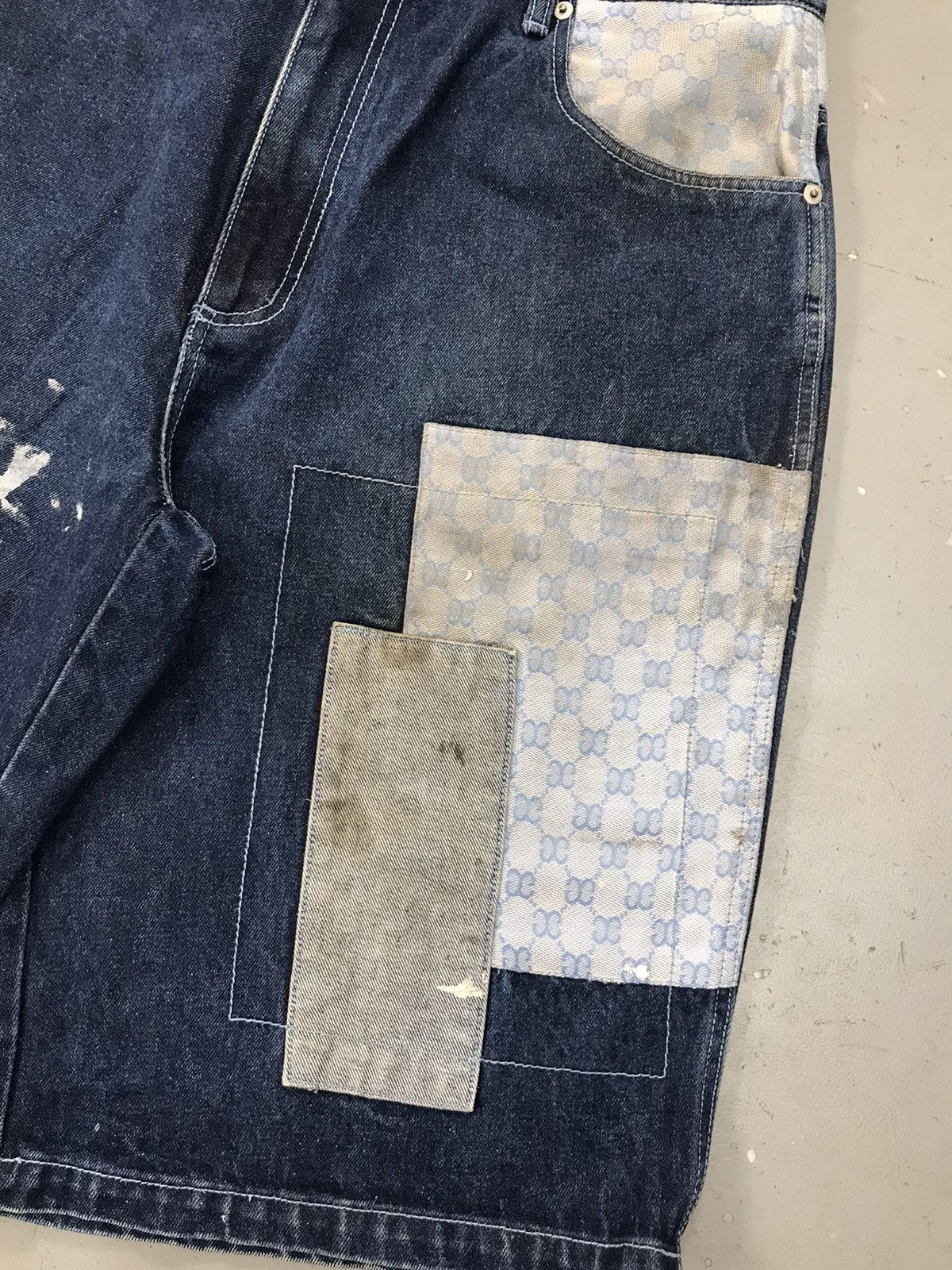 Vintage Vintage synergy patchwork dusty denim short Size US 36 / EU 52 - 4 Thumbnail