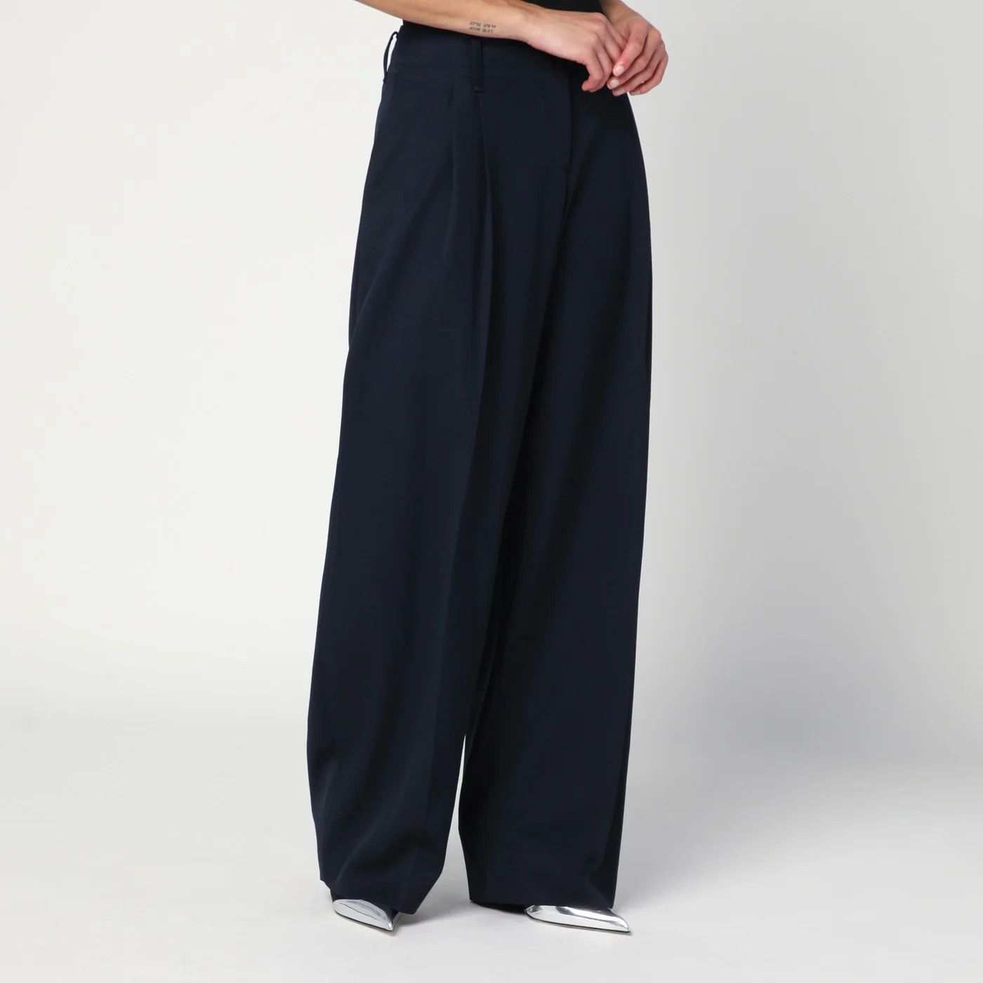 Alexander McQueen o1d2blof0426 Wool Trousers in Navy Blue Size 28" / US 6 / IT 42 - 3 Thumbnail