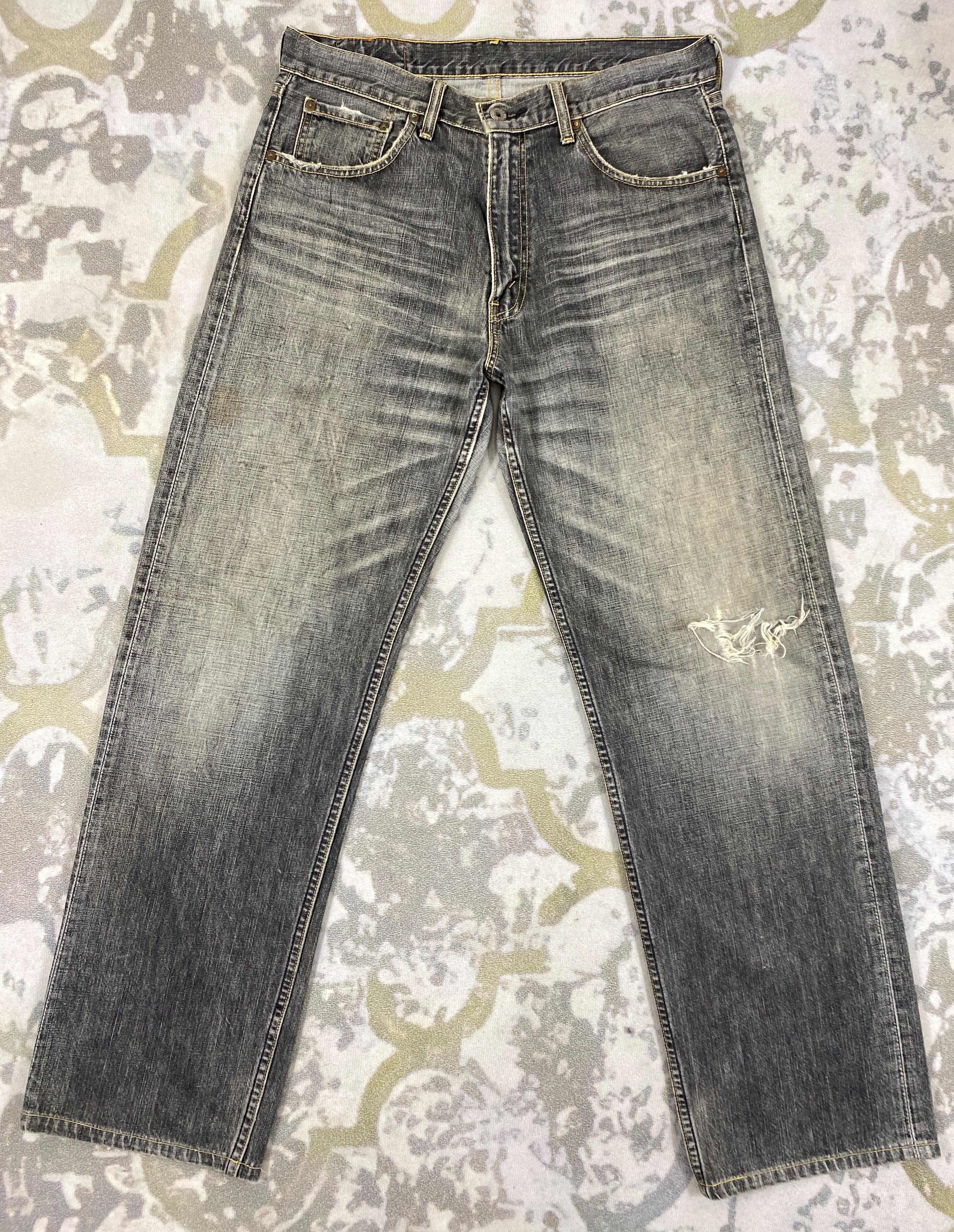 image of Distressed Denim x Levis Distressed Grey Vintage Levi's 503 33X30.5 Denim -Jn1431 in Light Gray
