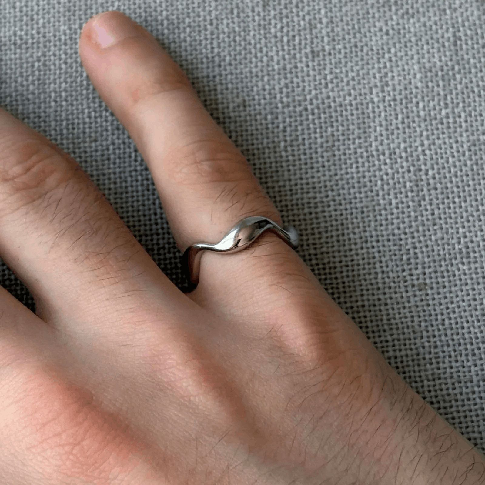 Other Silver asymmetrical vintage style ring MENS2 Size ONE SIZE - 3 Thumbnail