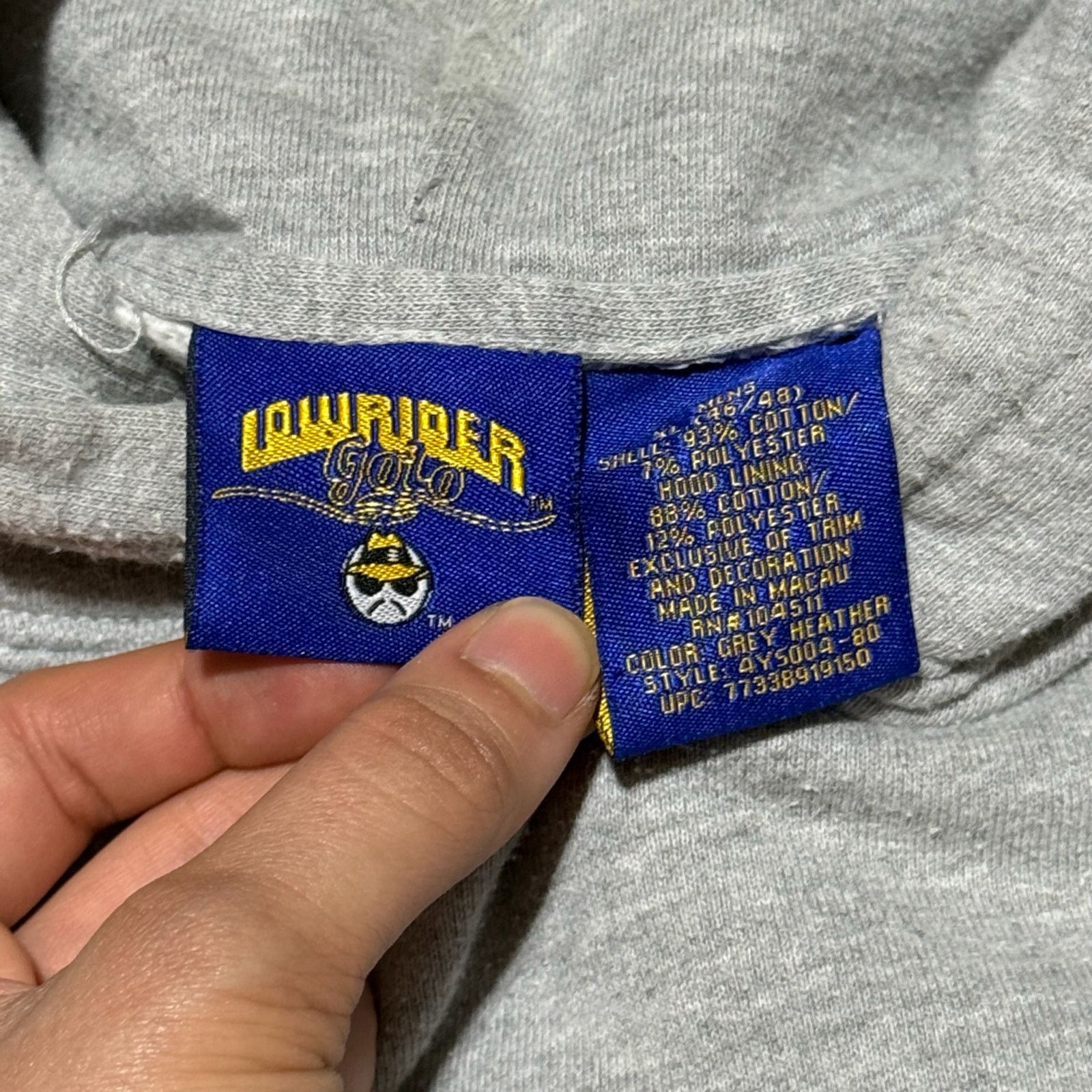 Fruit Of The Loom Vintage Grey Homies Lowrider Hoodie L Size US L / EU 52-54 / 3 - 3 Thumbnail