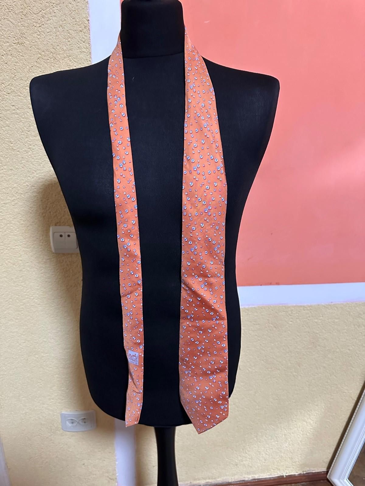 Hermes Hermes Tie Silk Orange Size ONE SIZE - 1 Thumbnail