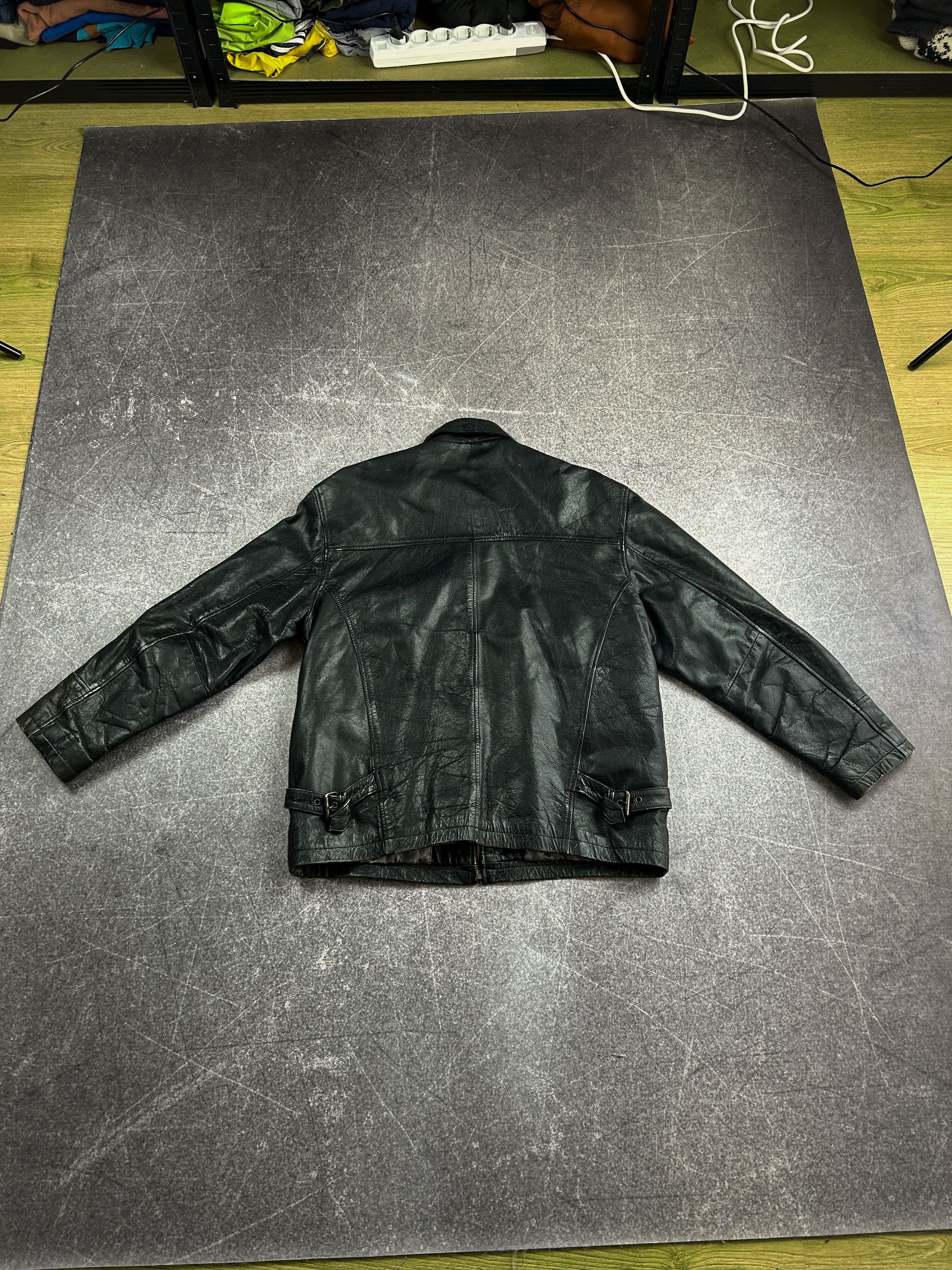 Japanese Brand VTG Yohji Yamamoto Kanye West Ye Style Washed Leather Jacket Size US L / EU 52-54 / 3 - 9 Thumbnail