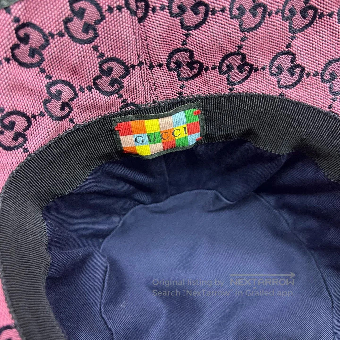 Gucci GUCCI Pink Monogram Logo Bucket Hat. Size ONE SIZE - 5 Thumbnail