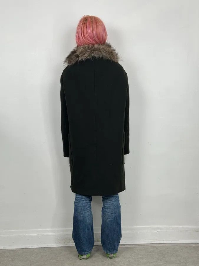 Miu Miu AW2010 Miu Miu Brown Removable Fur Collar Wool Coat Size M / US 6-8 / IT 42-44 - 3 Thumbnail