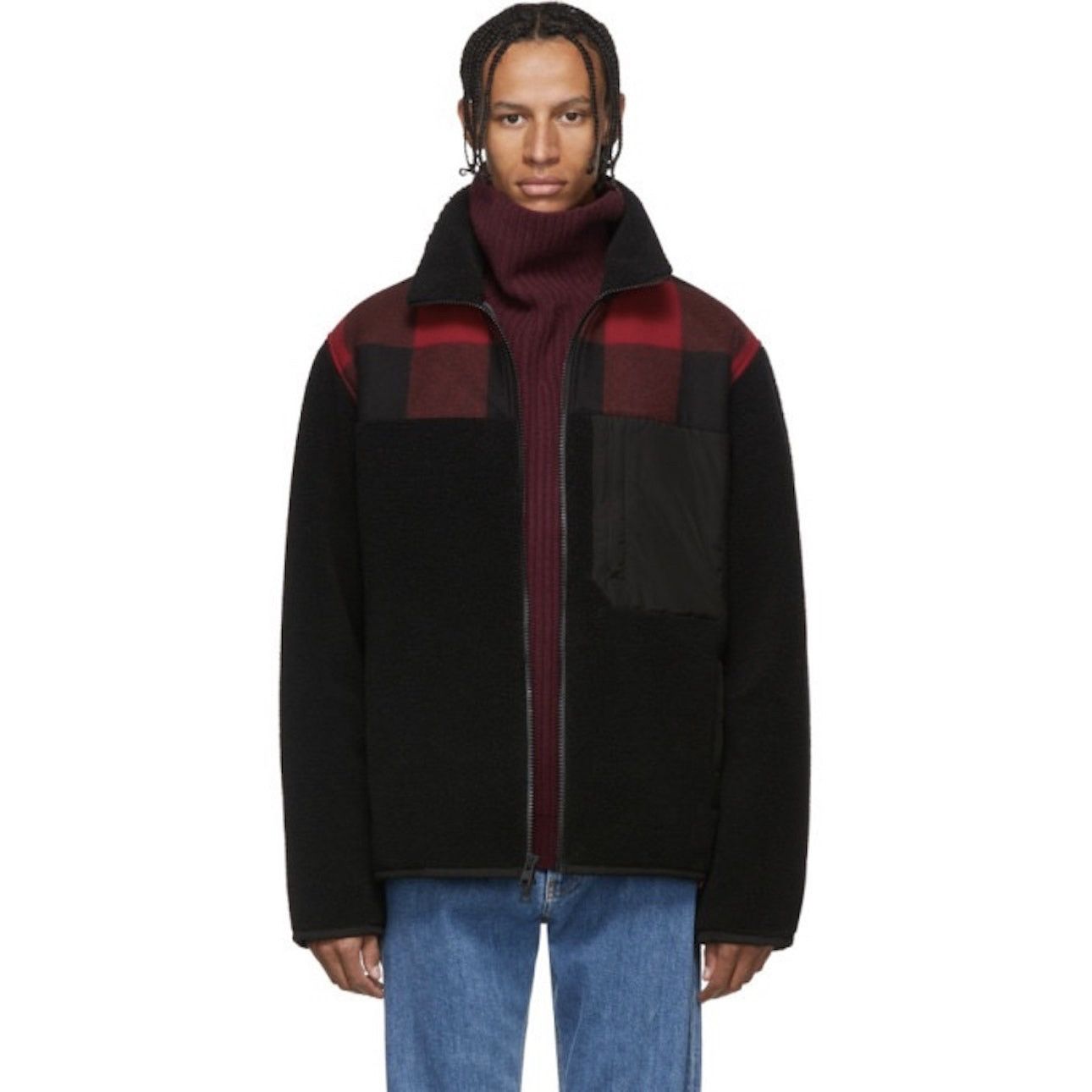Woolrich Woolen Mills Woolrich Buffalo Curly Fleece Jacket Black Red Size US S / EU 44-46 / 1 - 2 Thumbnail