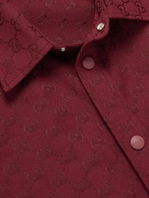 Gucci o1la5ras0626 GG Canvas Shirt in Burgundy Size US L / EU 52-54 / 3 - 4 Thumbnail