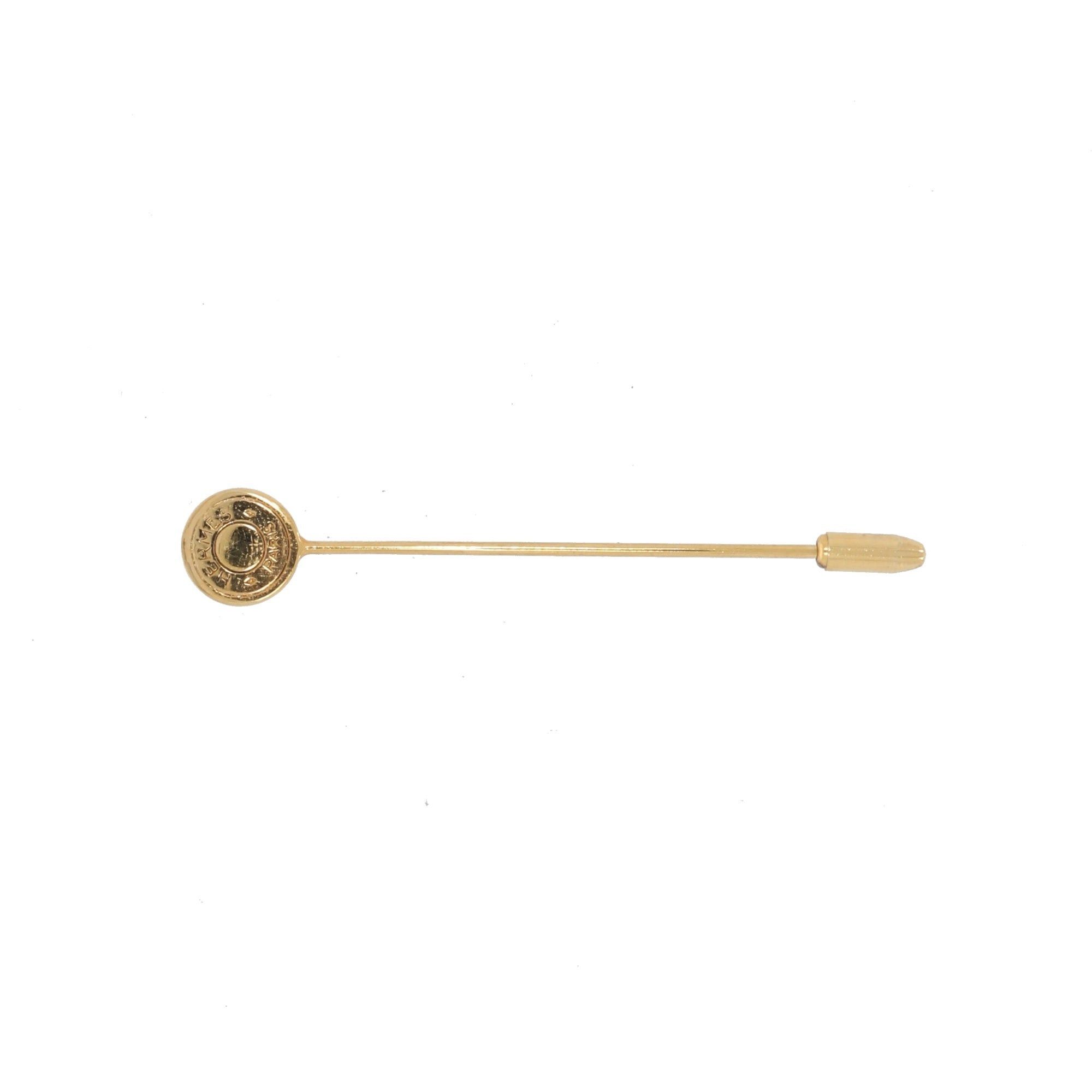 image of Hermes Brooch In Golden Metal, Women's