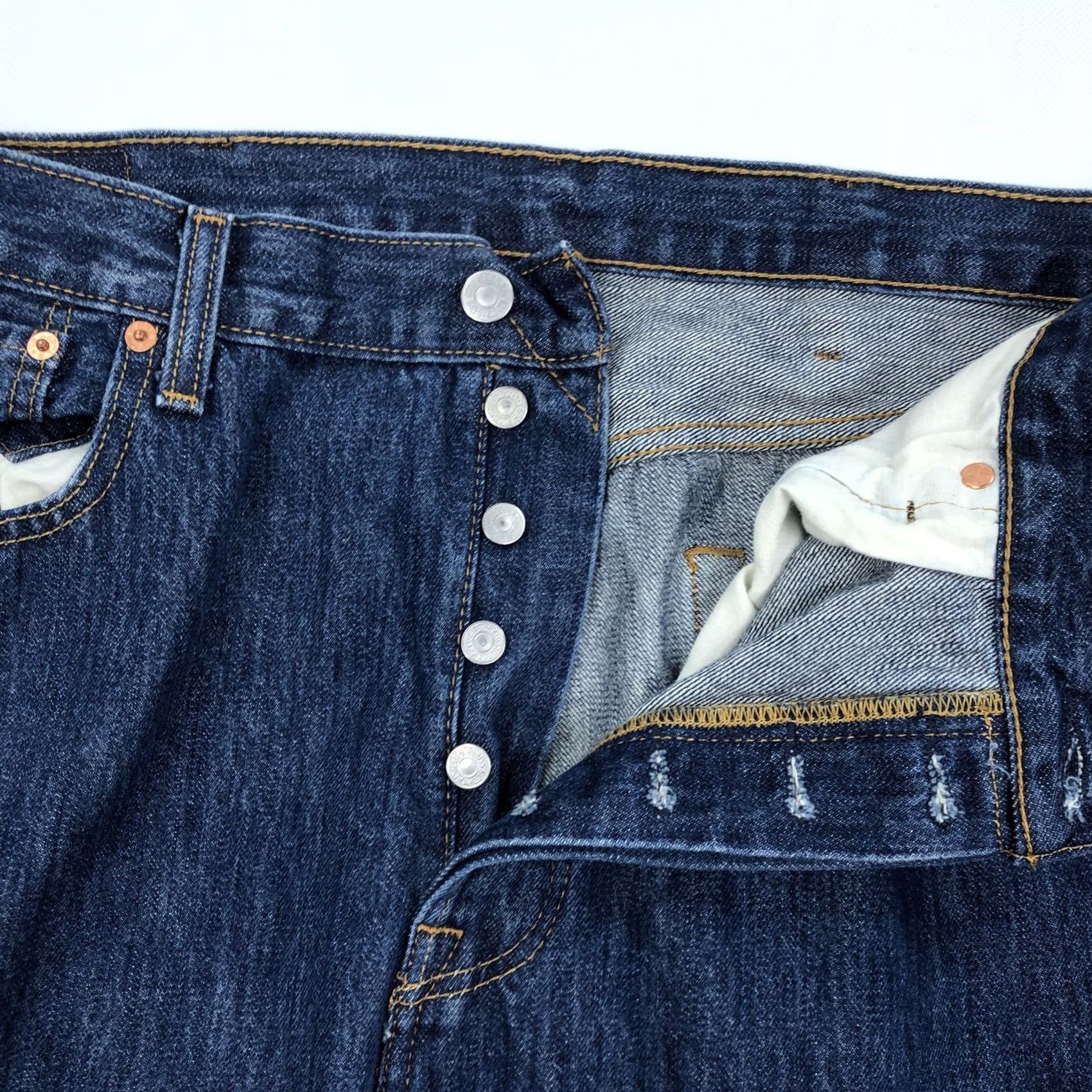 Levi's Levi's 501 Jeans Mens W38 L29 Dark Wash Straight Button Fly 100% Cotton Size US 38 / EU 54 - 2 Thumbnail