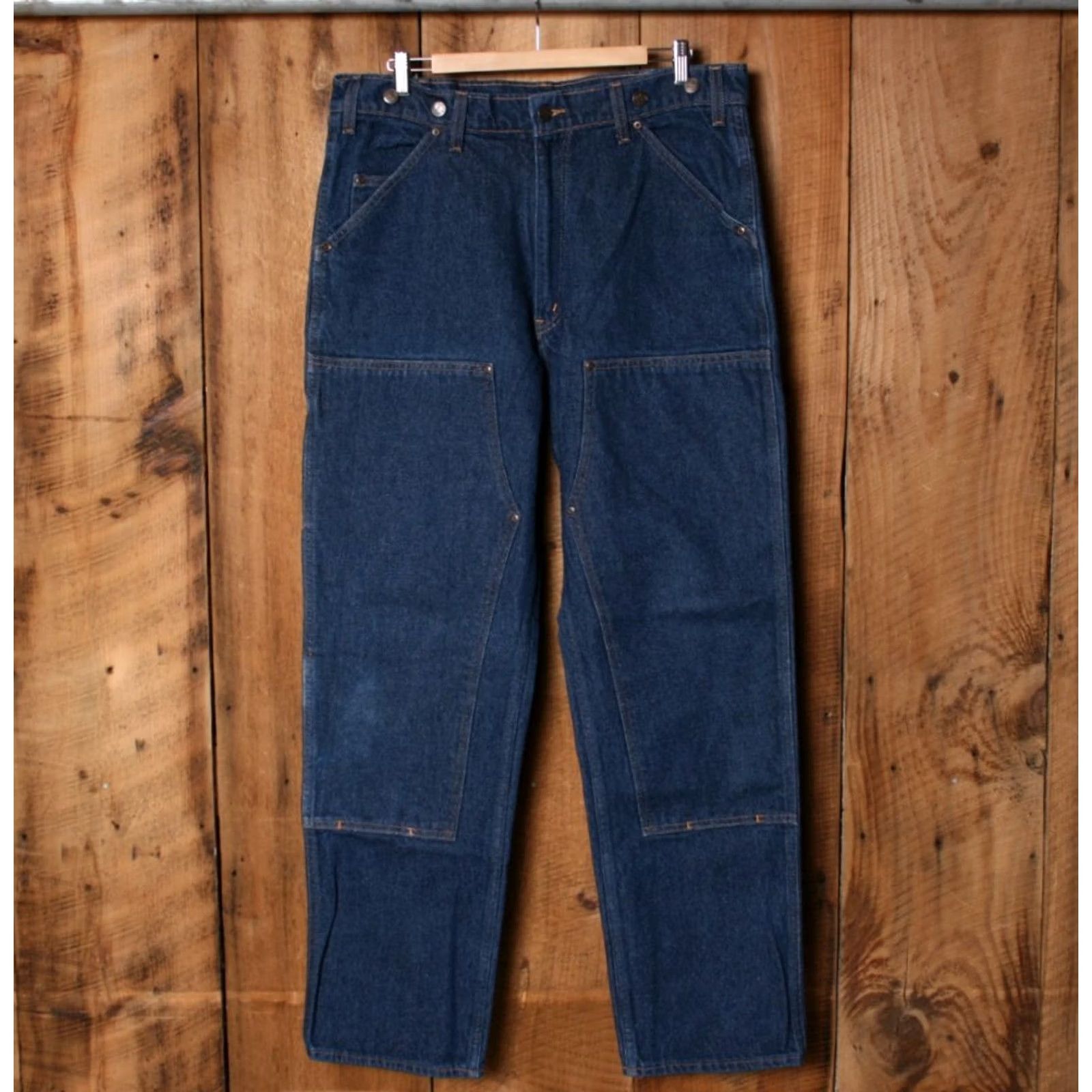 Vintage VINTAGE Wild Ass Jeans Work Denim 37x33 Blue Blue Denim Jeans Men 37 Inseam 33 Vintage Rise 14 Utility Wrangler Style Mens Jeans Size US 37 - 2 Thumbnail