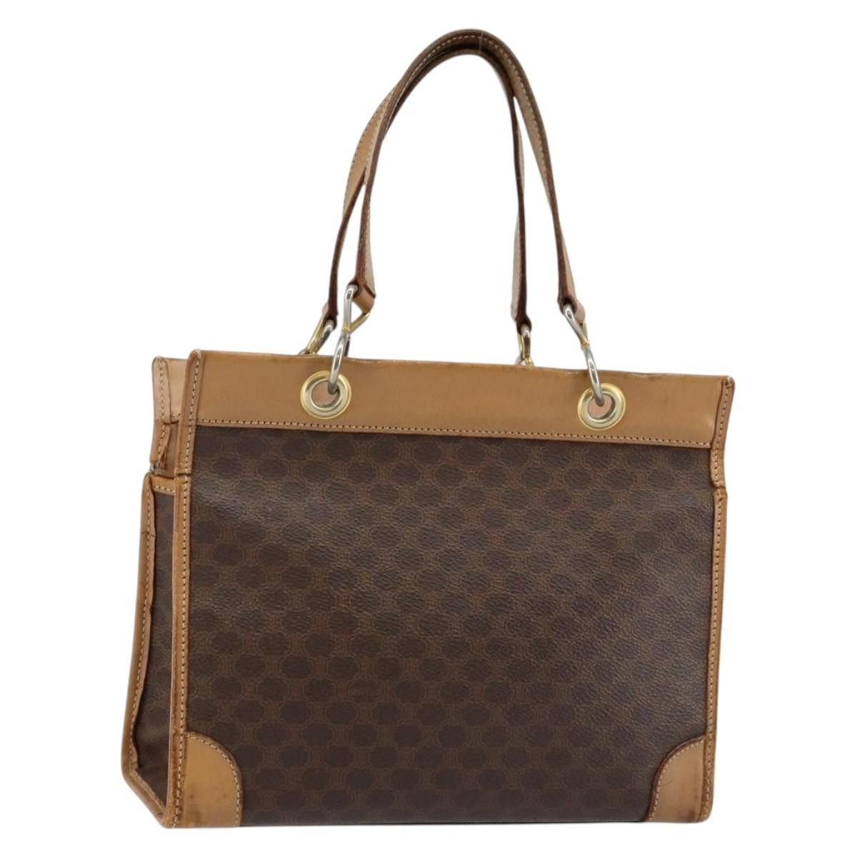 Celine CELINE Macadam Canvas Hand Bag Brown Gold Size ONE SIZE - 1 Thumbnail