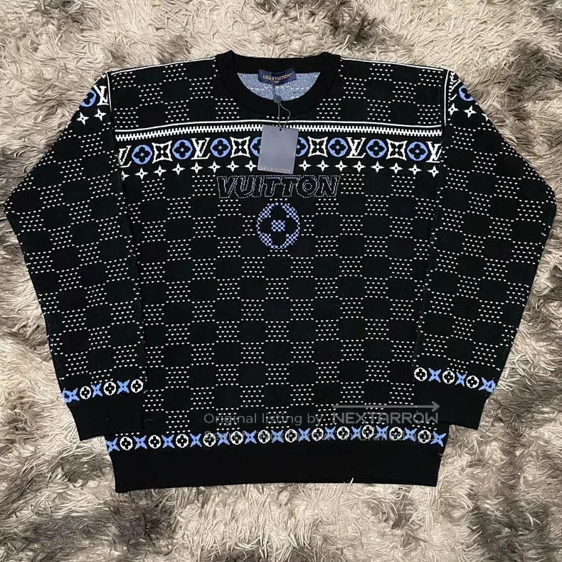 Louis Vuitton Louis Vuitton Black Full Logo Ski Series Sweater Size US XXL / EU 58 / 5 - 1 Thumbnail