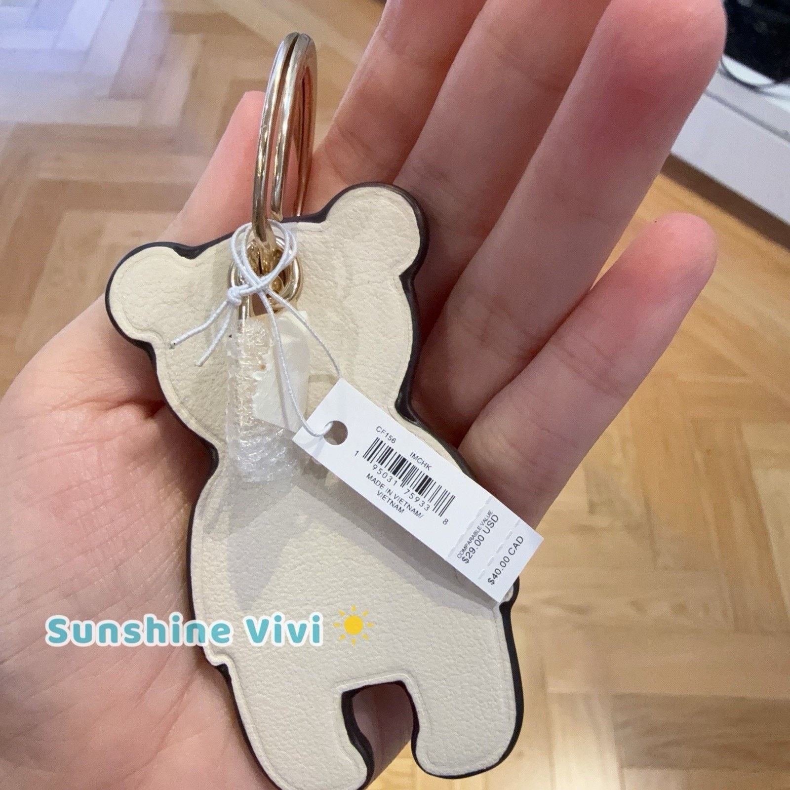 Coach NWT COACH CF156 Leather Bear Keychain Bag Charm White Size ONE SIZE - 2 Thumbnail