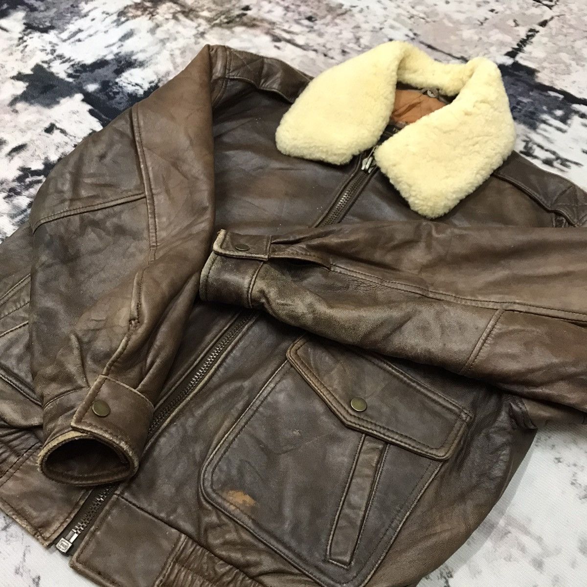 Vintage 90s Type A-2 UsArmy AirForce Bomber Leather Jacket