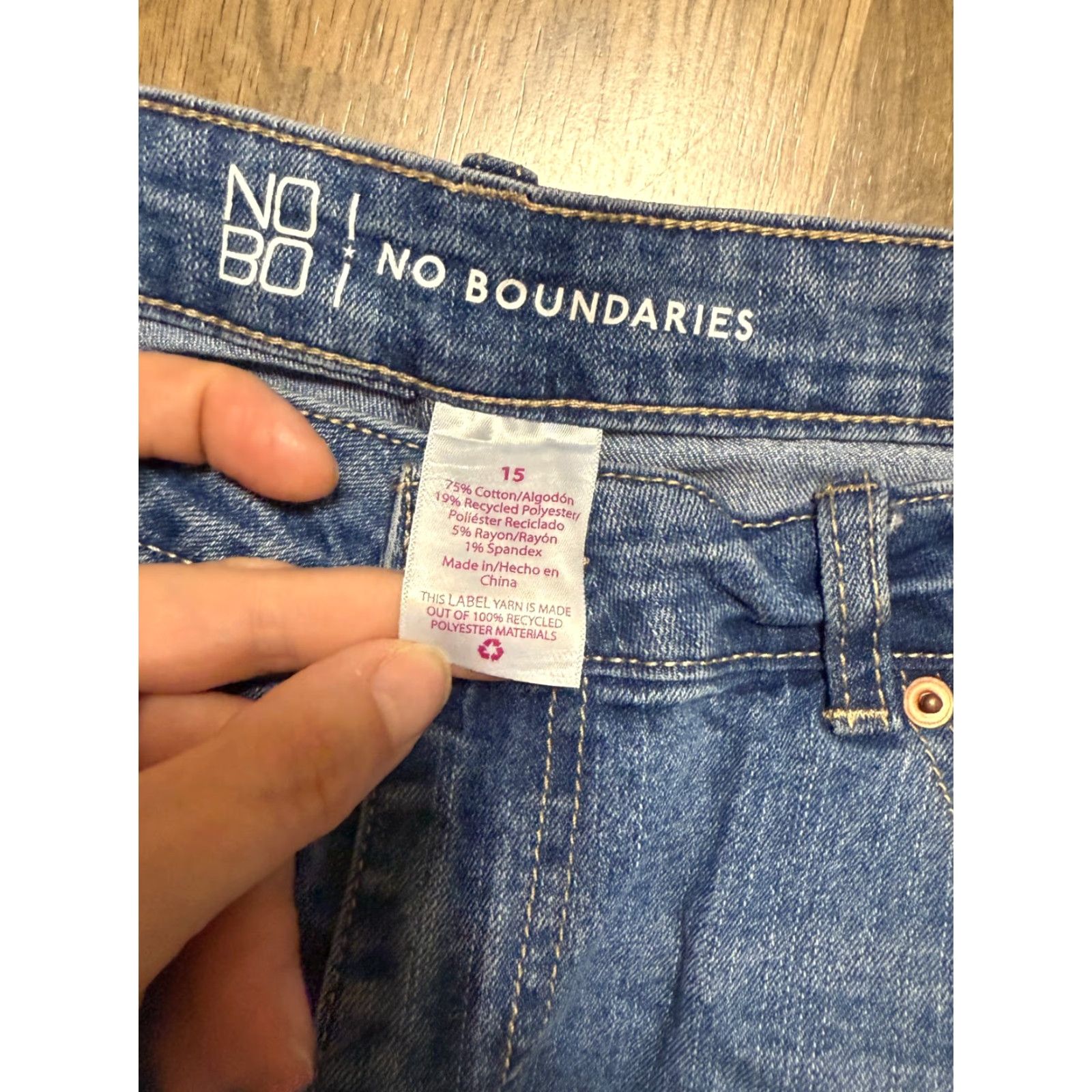 Vintage VINTAGE? No Boundaries Jeans, Women's 15, Blue Denim, Ankle, Straight Leg, 5-Pocket - Pocket - Jeans - Womens Size 36" / US 14 / IT 50 - 5 Thumbnail