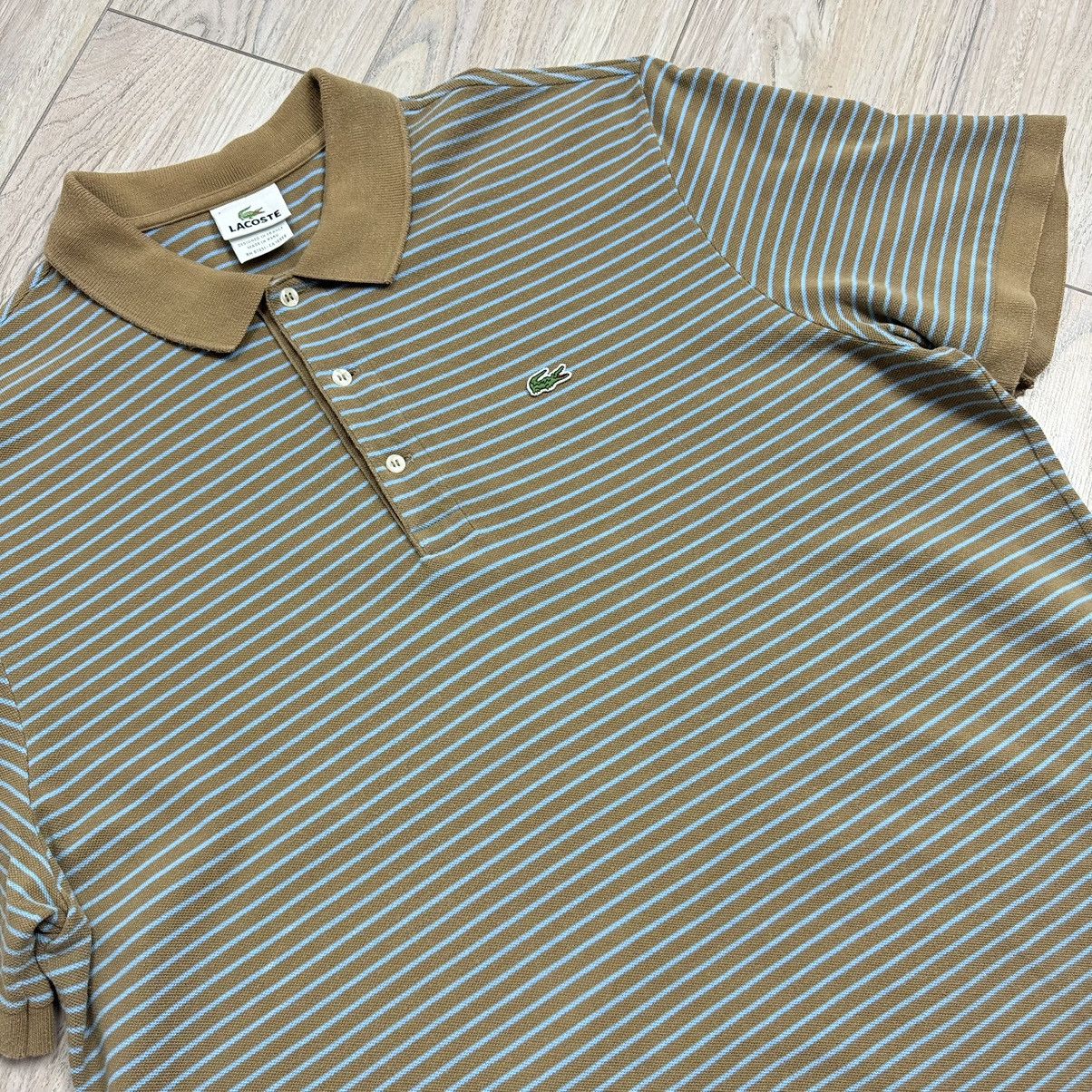 Other Vintage Lacoste Brown/Baby Blue Striped Polo T-Shirt Size US M / EU 48-50 / 2 - 3 Thumbnail