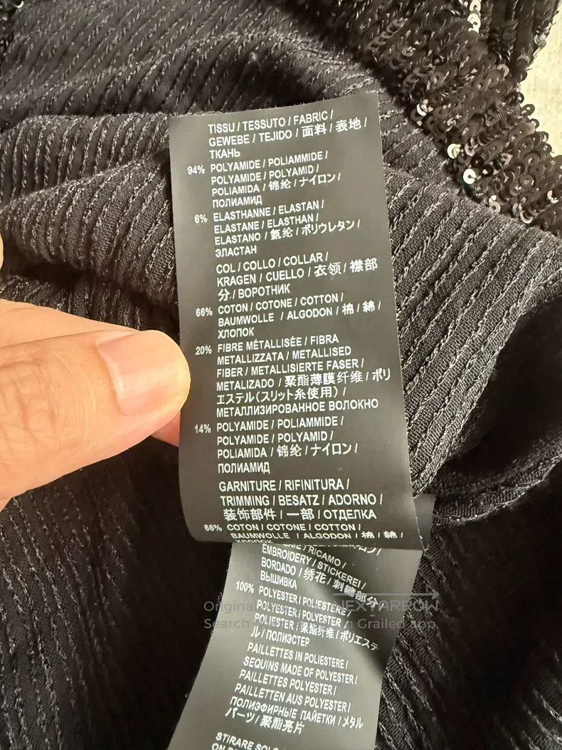 Saint Laurent Paris Saint Laurent Paris Black Sequin Polo Shirt Size US M / EU 48-50 / 2 - 4 Thumbnail