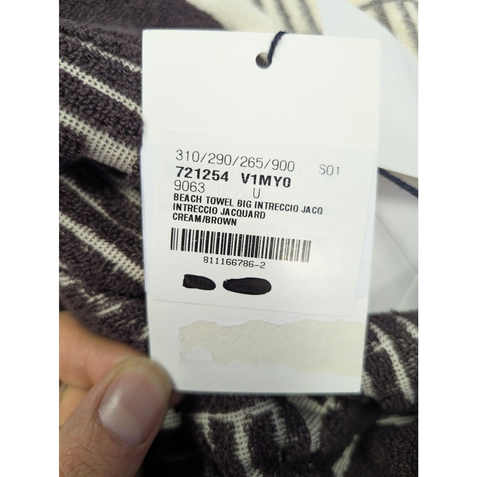Bottega Veneta o1rshd1 Size:OS / Intreccio Jacquard Beach Towel Cream/Brown Size ONE SIZE - 20 Thumbnail