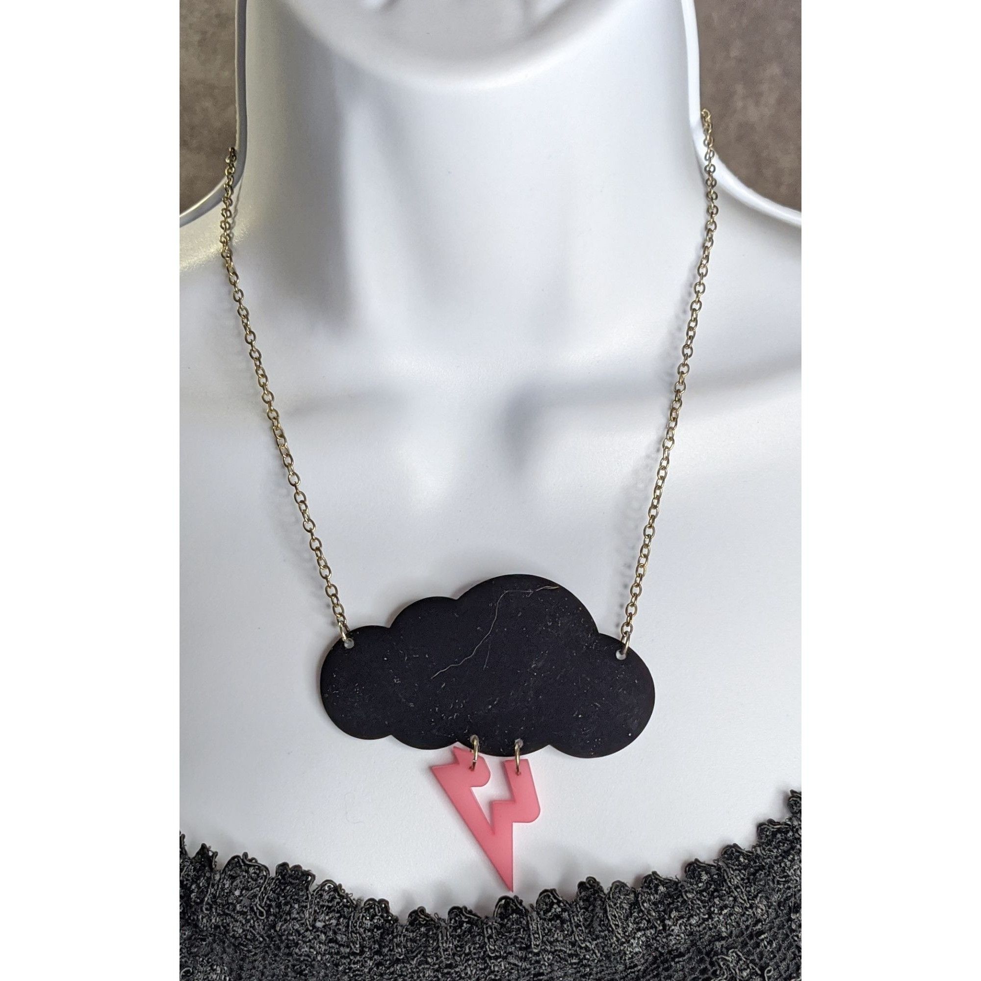 Other Claire's Cloud & Lightning Pendant Necklace Size ONE SIZE - 1 Thumbnail
