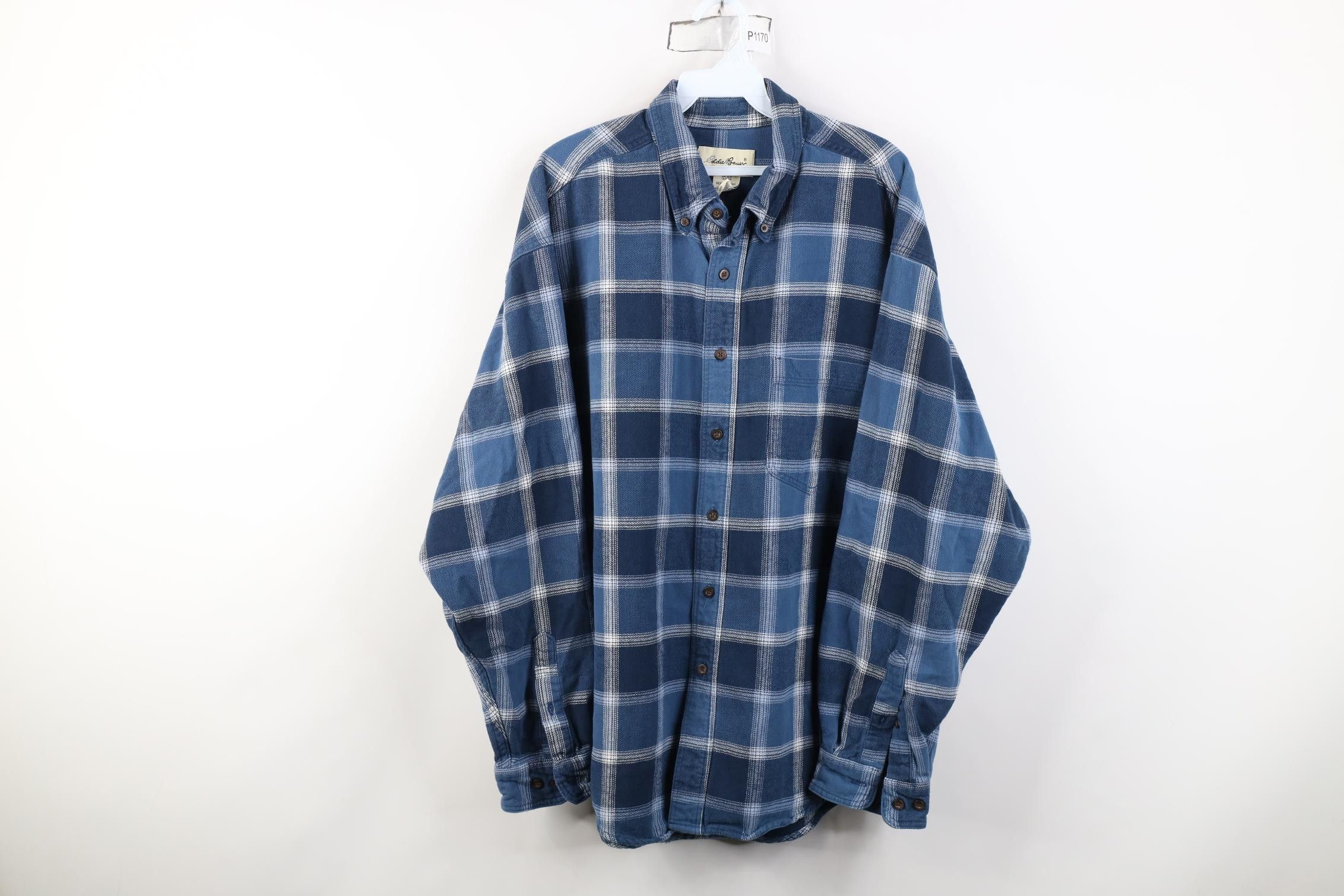 Eddie Bauer Vintage 90s Eddie Bauer Heavyweight Button Down Shirt Plaid Size US XL / EU 56 / 4 - 1 Thumbnail