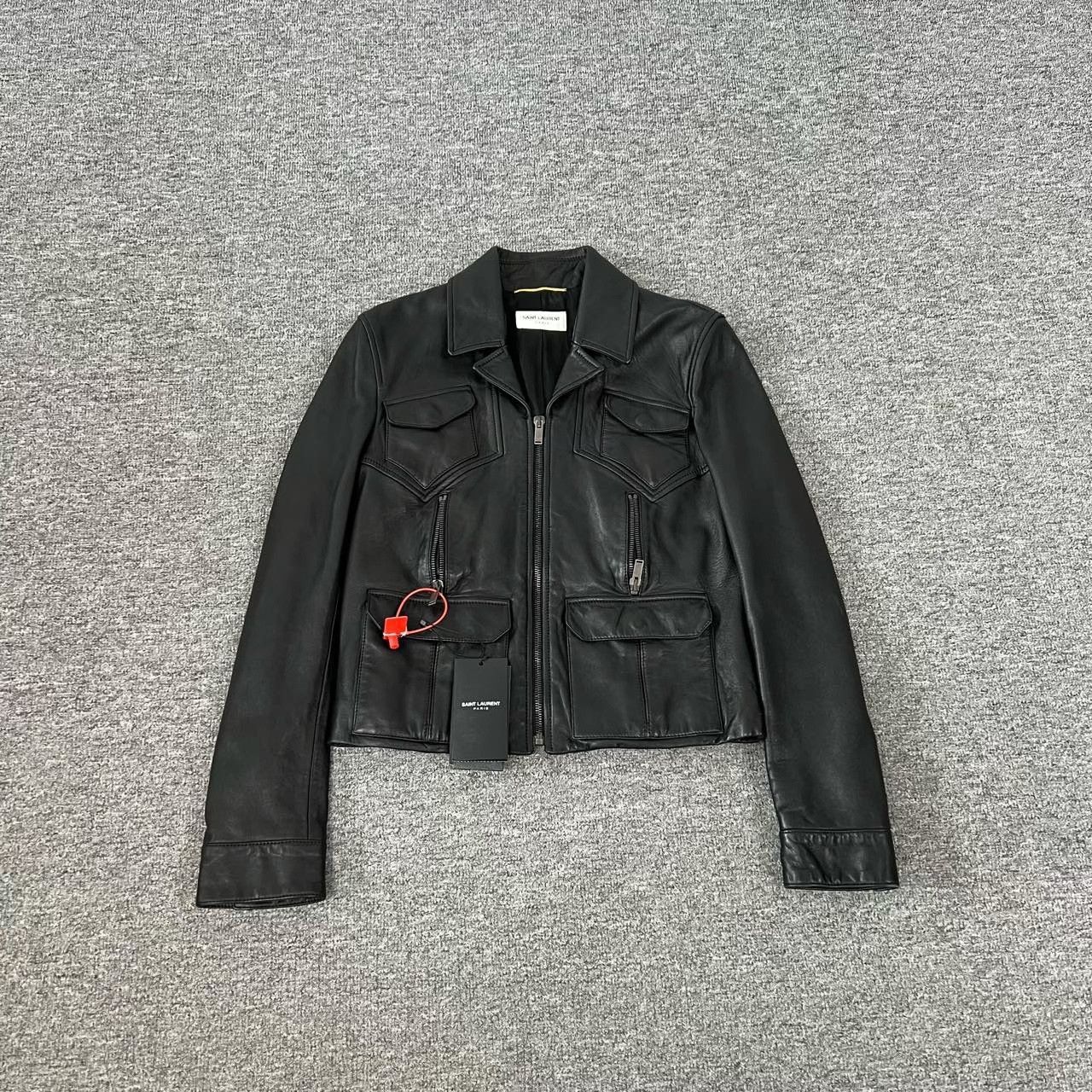 Saint Laurent Paris Saint Laurent Women's Short Moto Leather Jacket Size S / US 4 / IT 40 - 1 Thumbnail