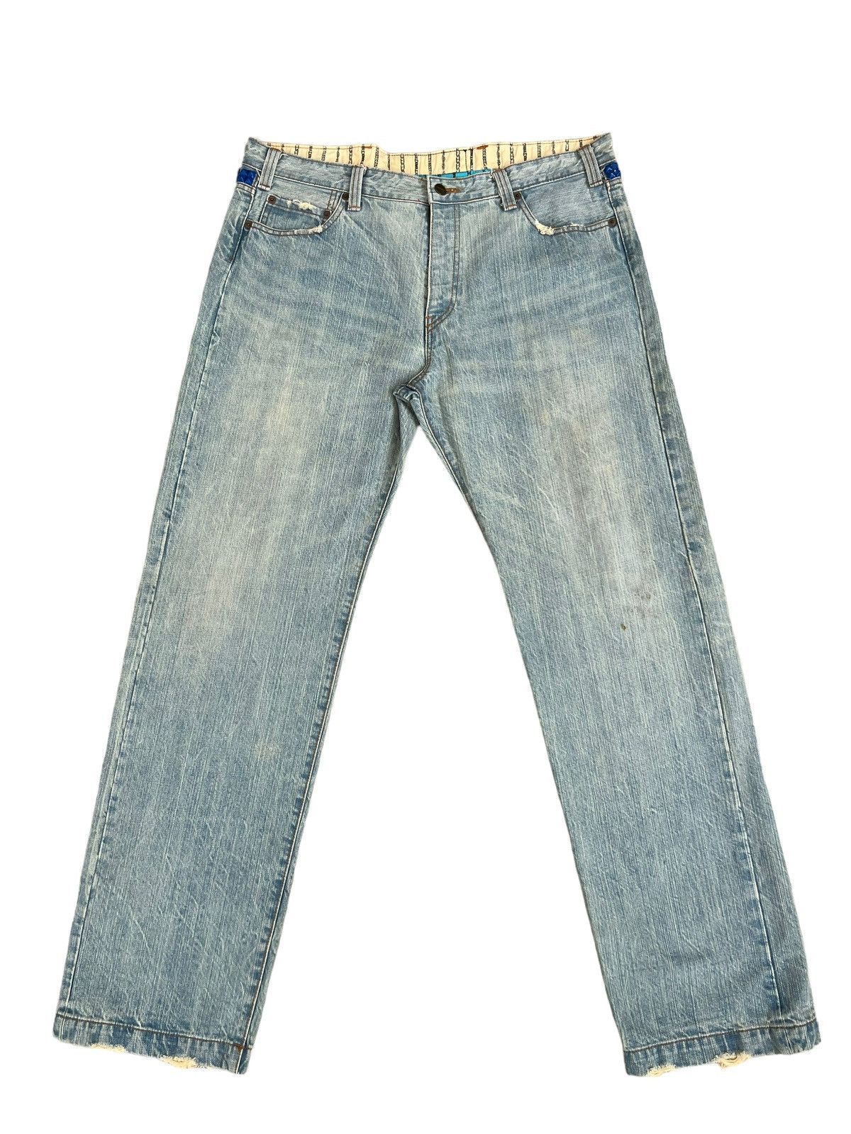 PHENOMENON PHENOMENON Japan Blue Studded Rips Ripped Baggy Denim Jeans Size US 36 / EU 52 - 2 Thumbnail