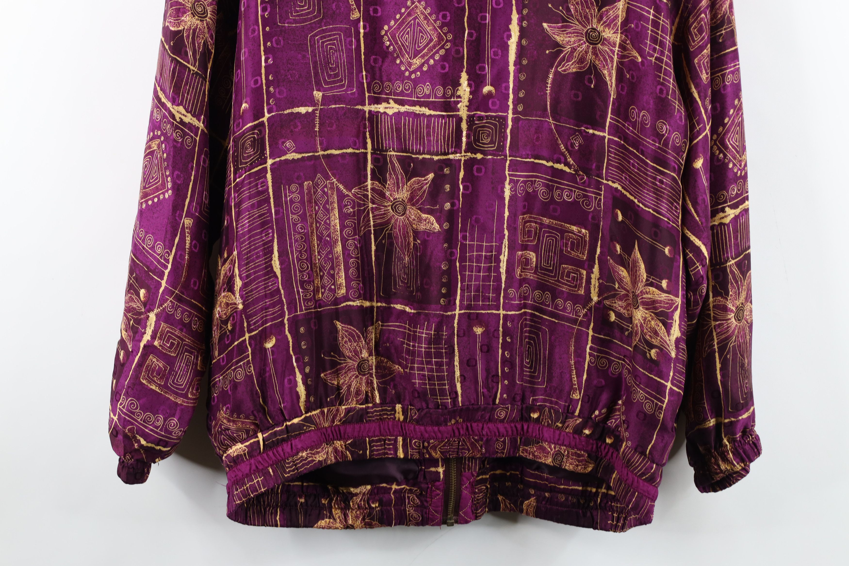 Vintage Vintage 90s Streetwear Flower Silk Full Zip Bomber Jacket Size M / US 6-8 / IT 42-44 - 14 Thumbnail