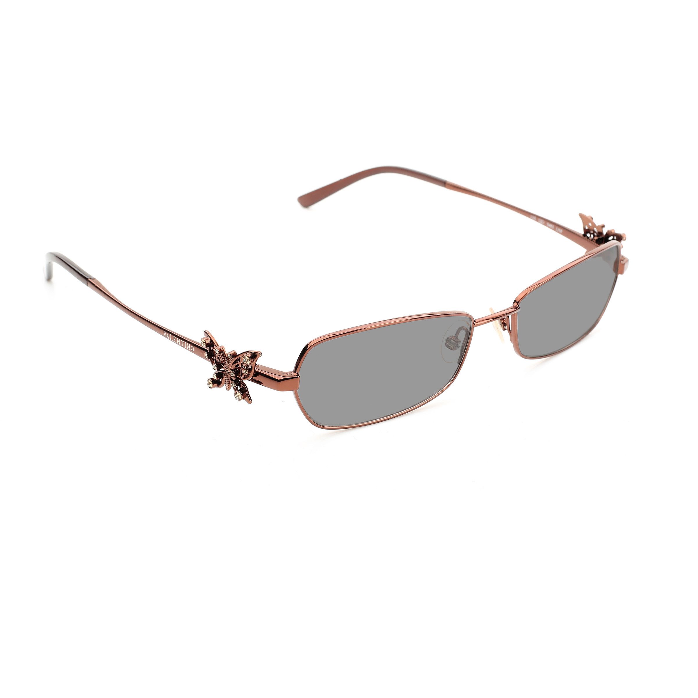 Valentino Valentino '90s Brass Crystal Butterfly Detail Sunglasses Size ONE SIZE - 1 Thumbnail
