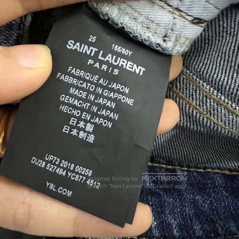 Yves Saint Laurent YSL Casual Blue Cotton Pants for Summer . Size 28" / US 6 / IT 42 - 4 Thumbnail