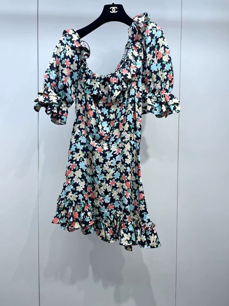 Saint Laurent Paris Saint Laurent Paris size 38 Flower diagonal shoulder dress Size M / US 6-8 / IT 42-44 - 1 Thumbnail
